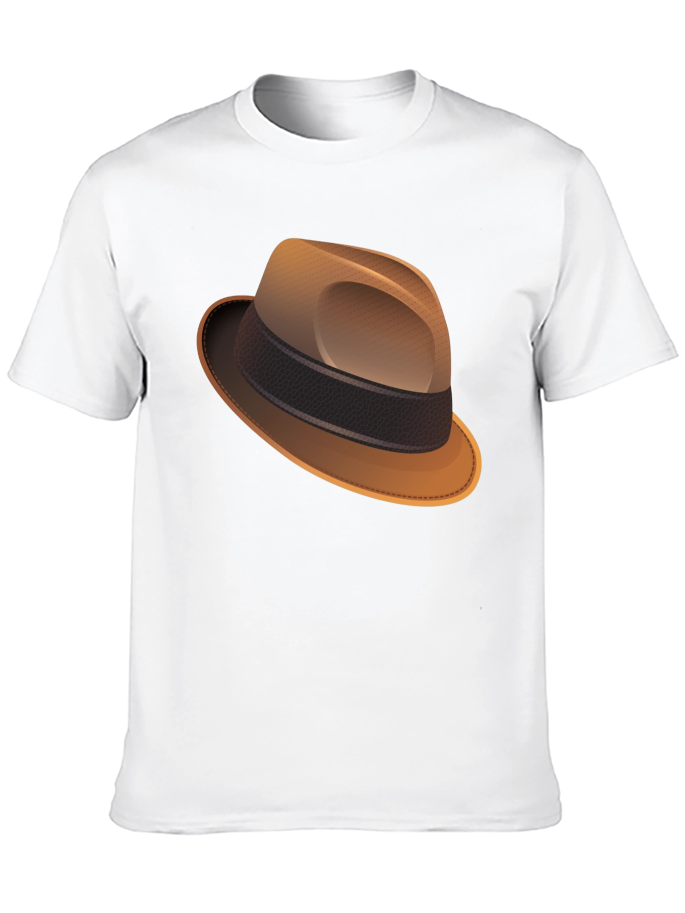 Stylish Fedora Graphic Tee - Classic Black T-Shirt