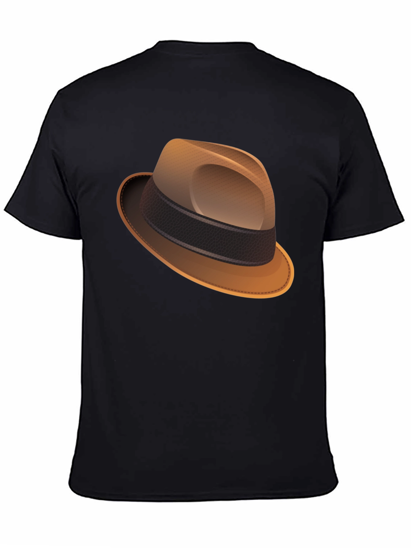 Stylish Fedora Graphic Tee - Classic Black T-Shirt