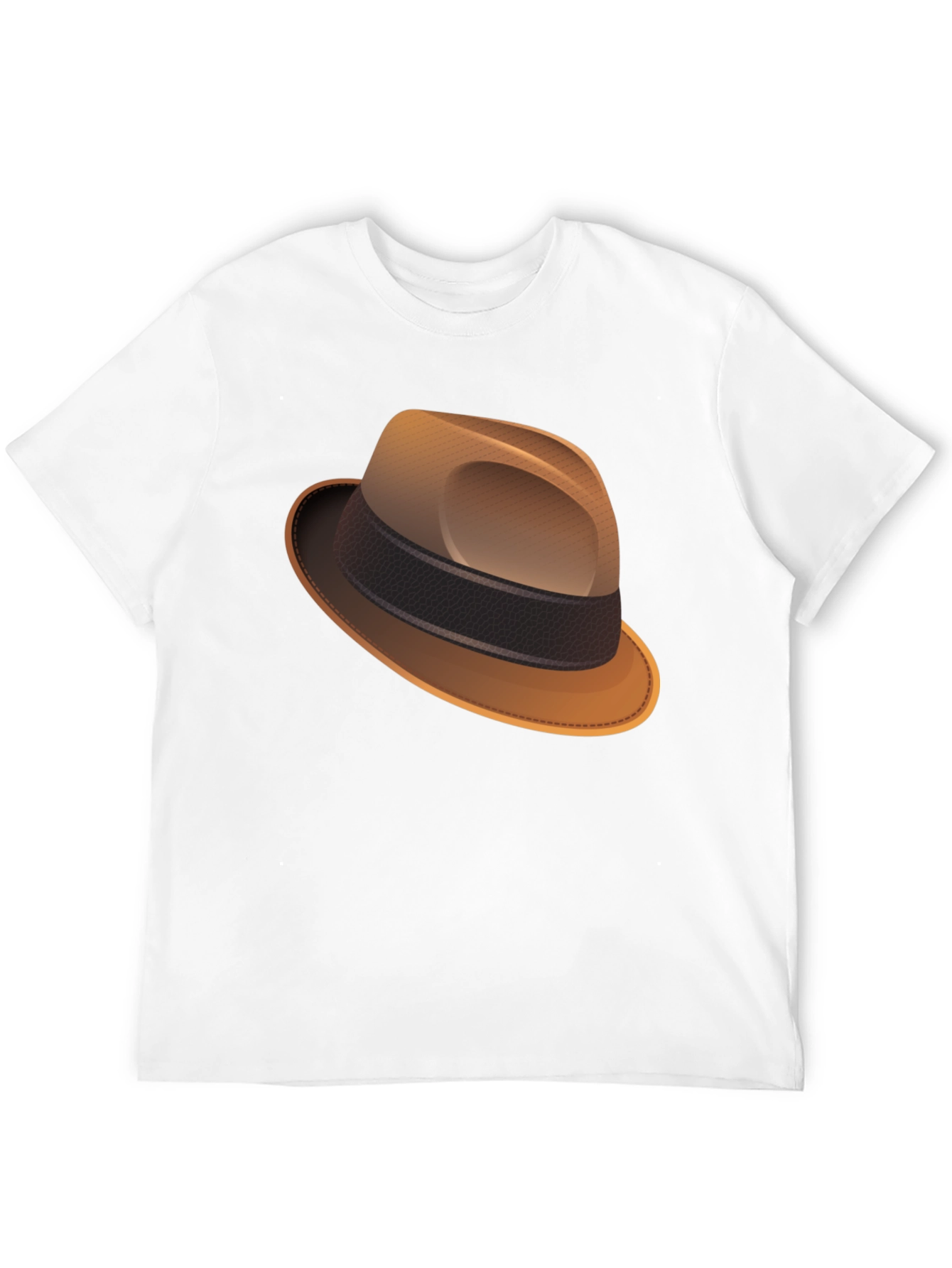 Stylish Fedora Graphic Tee - Classic Black T-Shirt