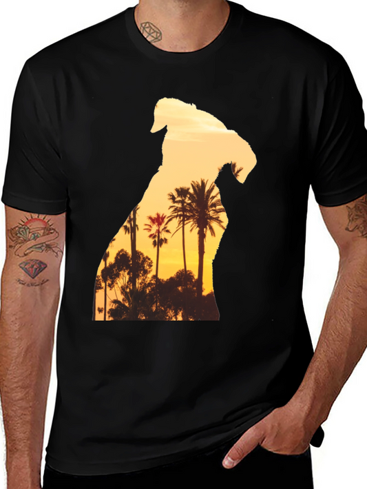 Sunset Dog Graphic T-Shirt - Black