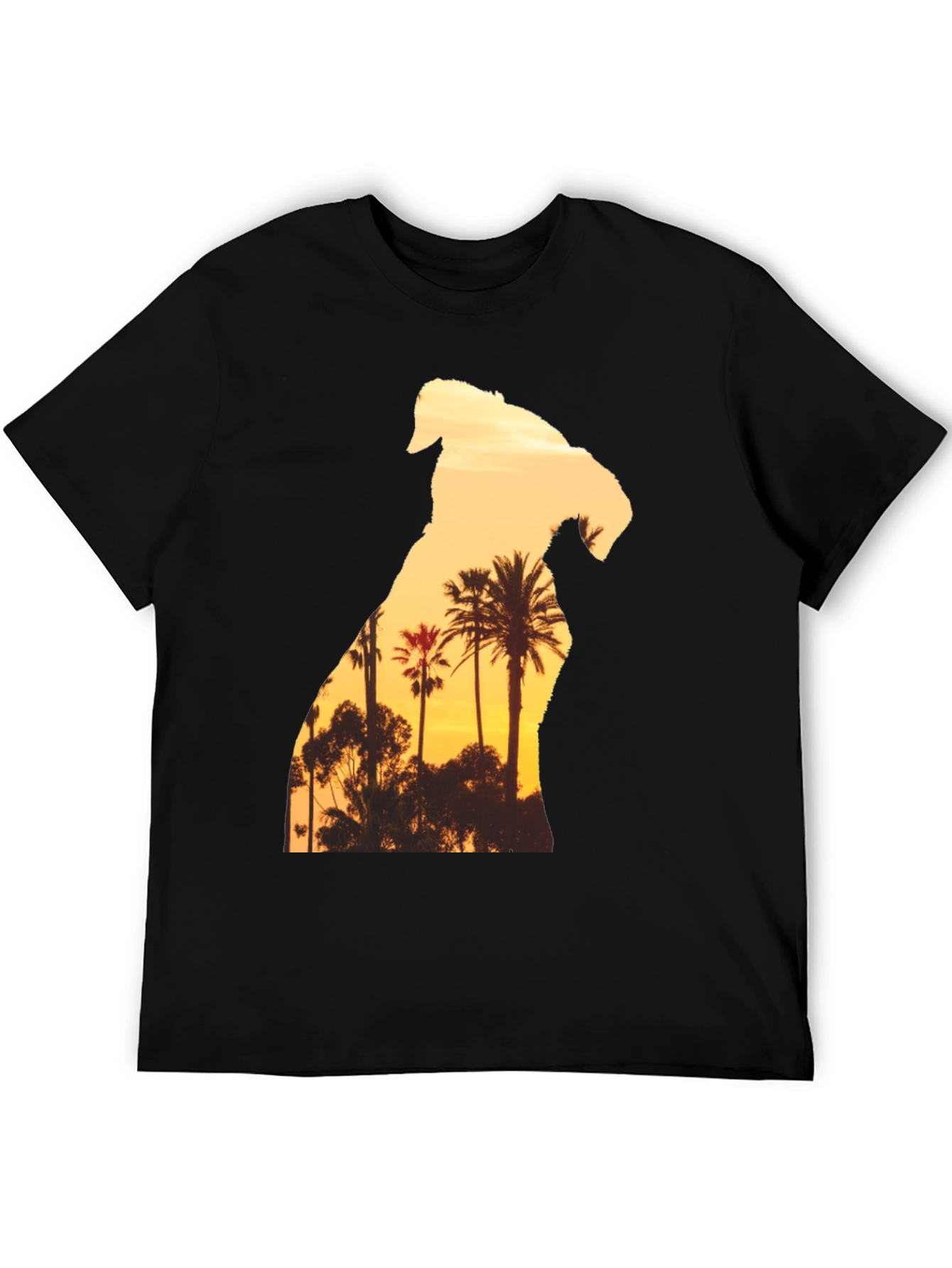 Sunset Dog Graphic T-Shirt - Black