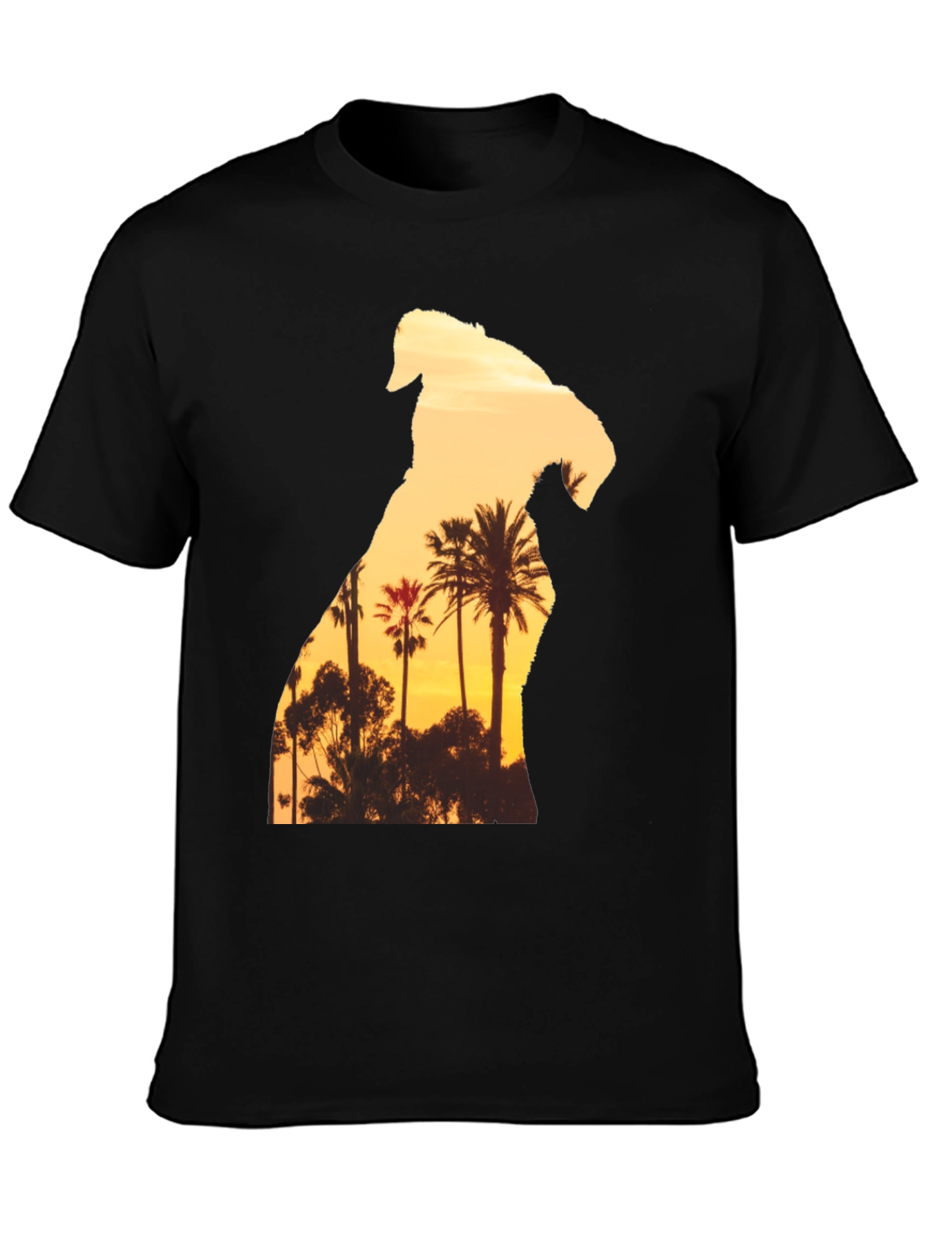 Sunset Dog Graphic T-Shirt - Black