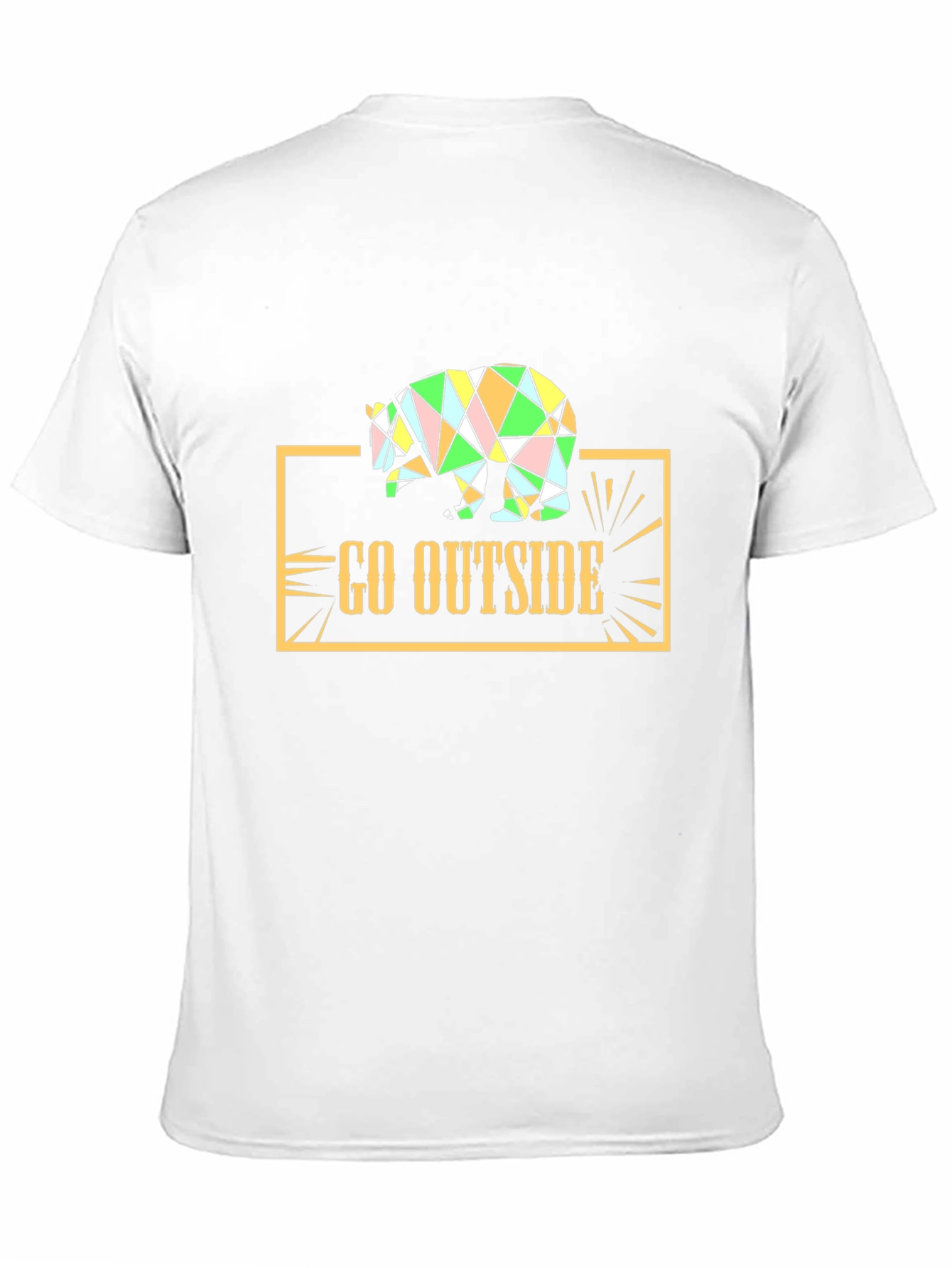 Go Outside Geometric Bear Graphic Tee - Black