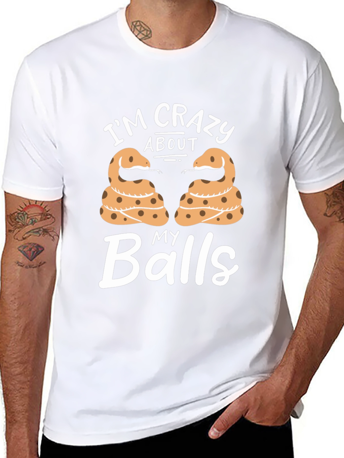 Im Crazy About My Balls Snake T-Shirt