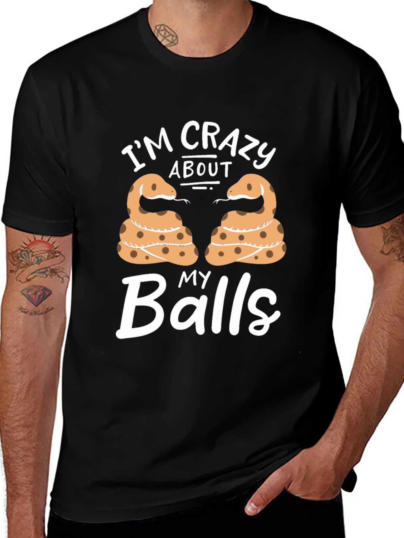 Im Crazy About My Balls Snake T-Shirt