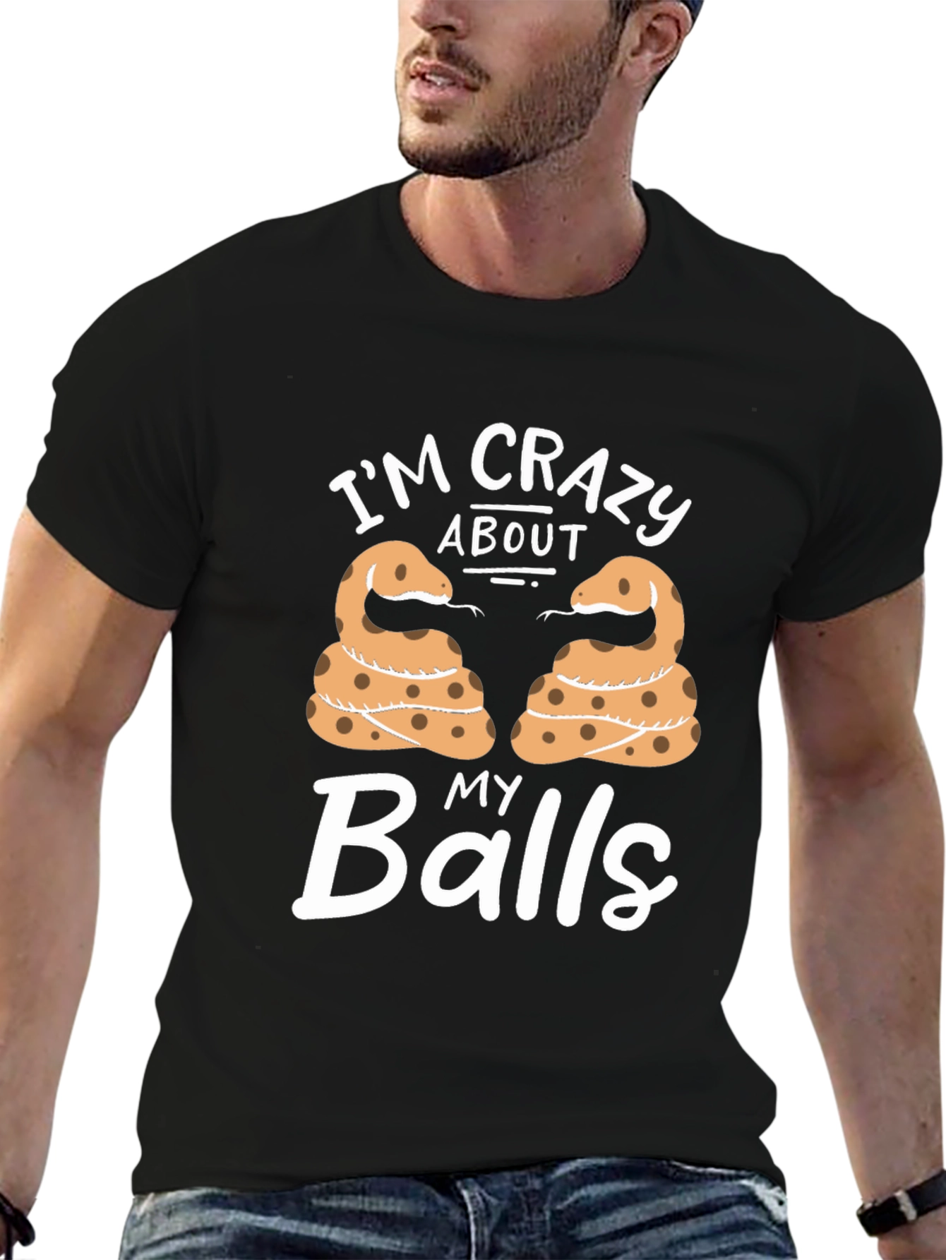 Im Crazy About My Balls Snake T-Shirt