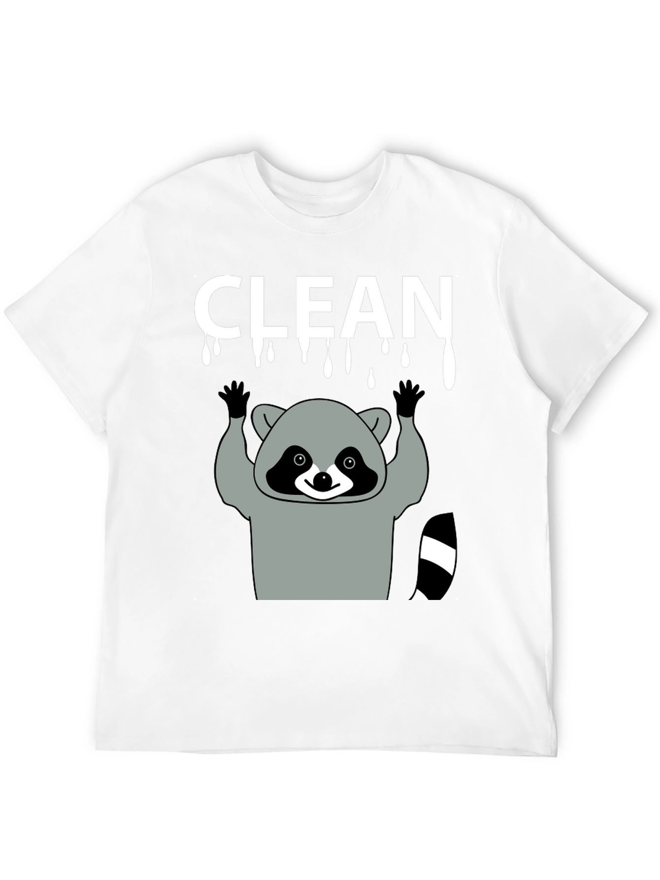 Funny Clean Raccoon Black T-Shirt