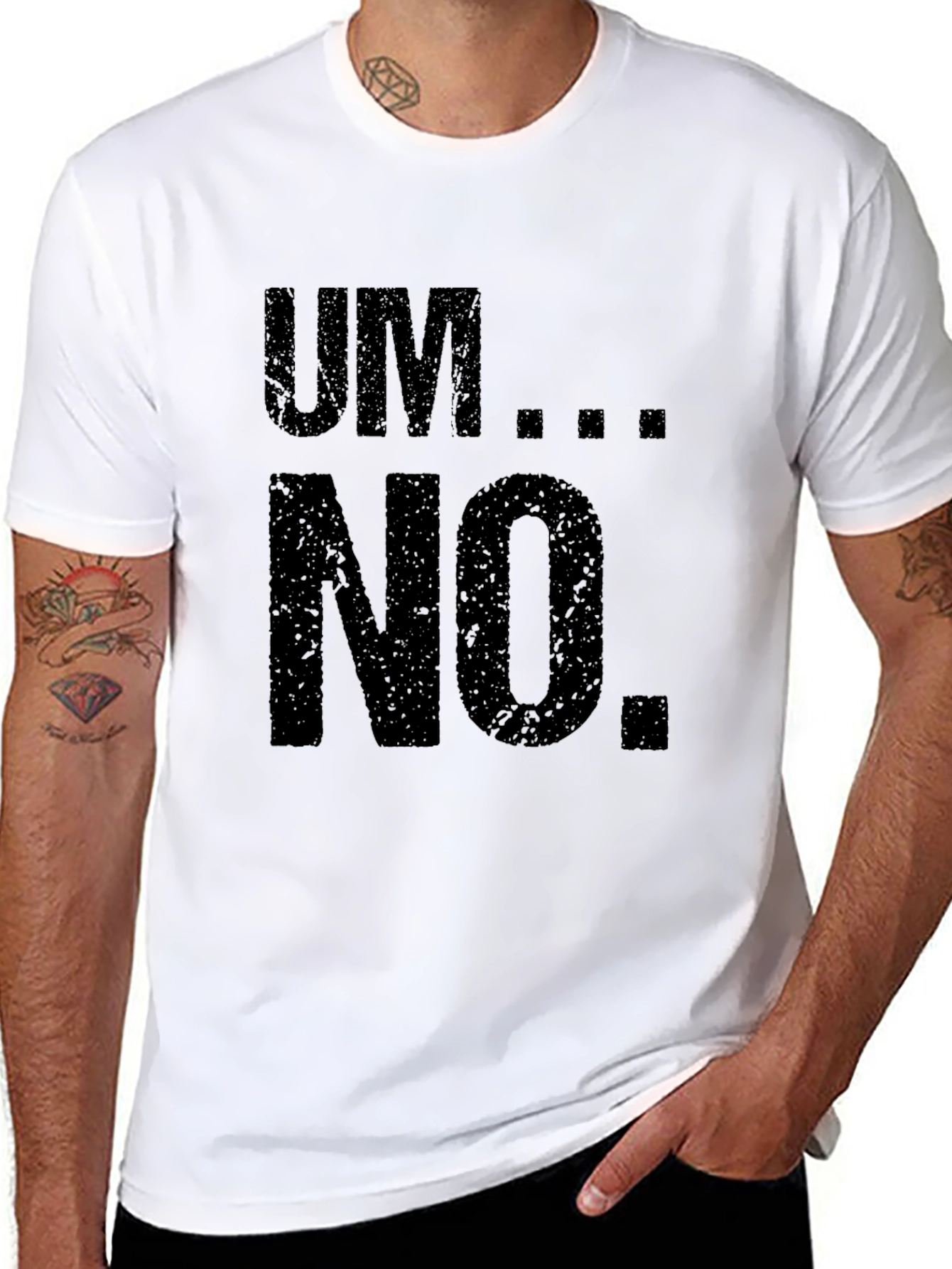 Um...No. Black Graphic Tee - Casual Comfort