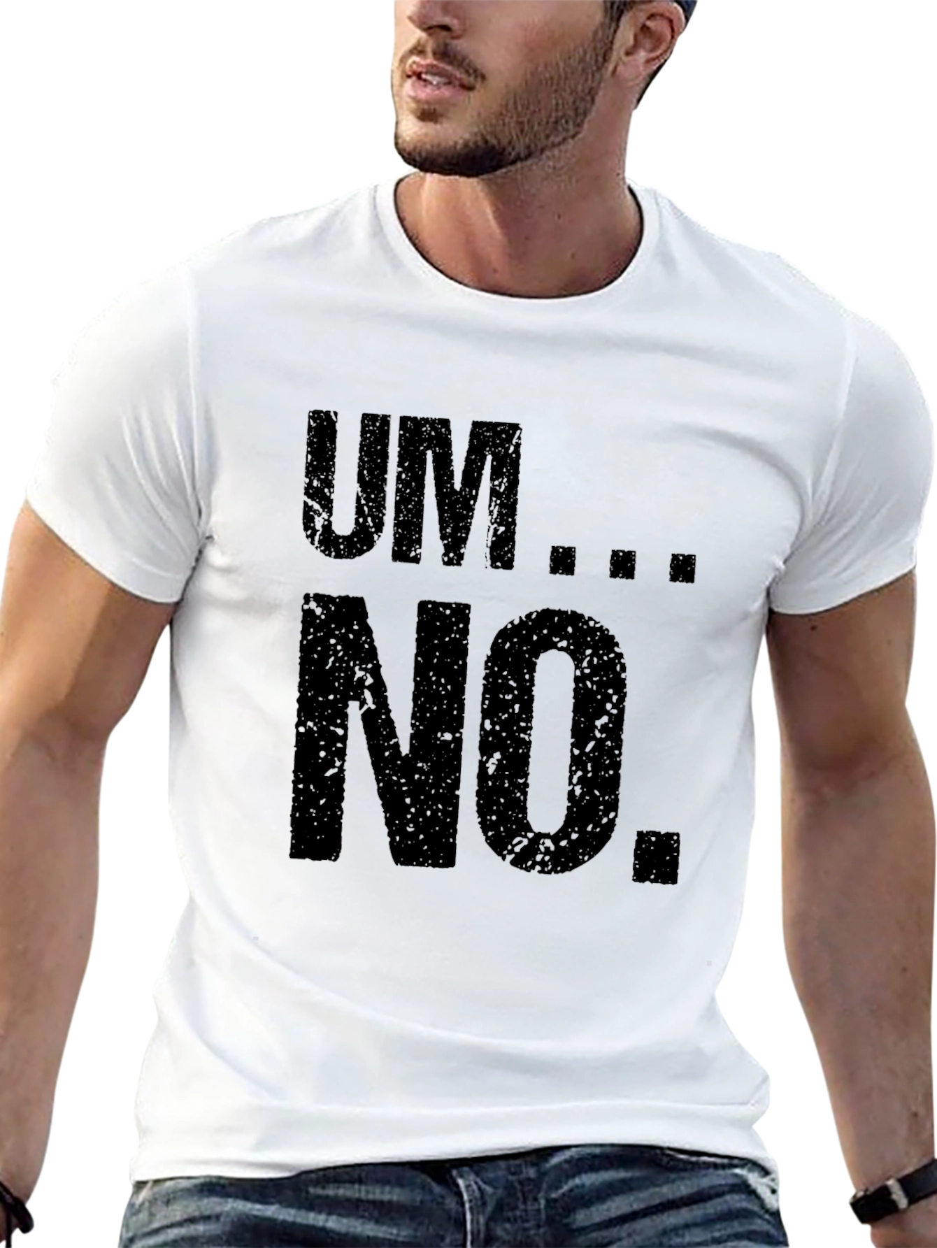 Um...No. Black Graphic Tee - Casual Comfort