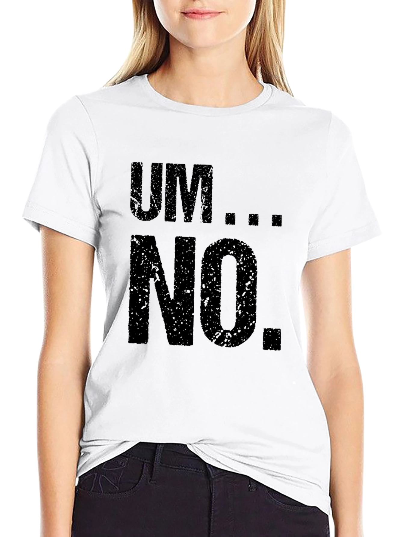 Um...No. Black Graphic Tee - Casual Comfort