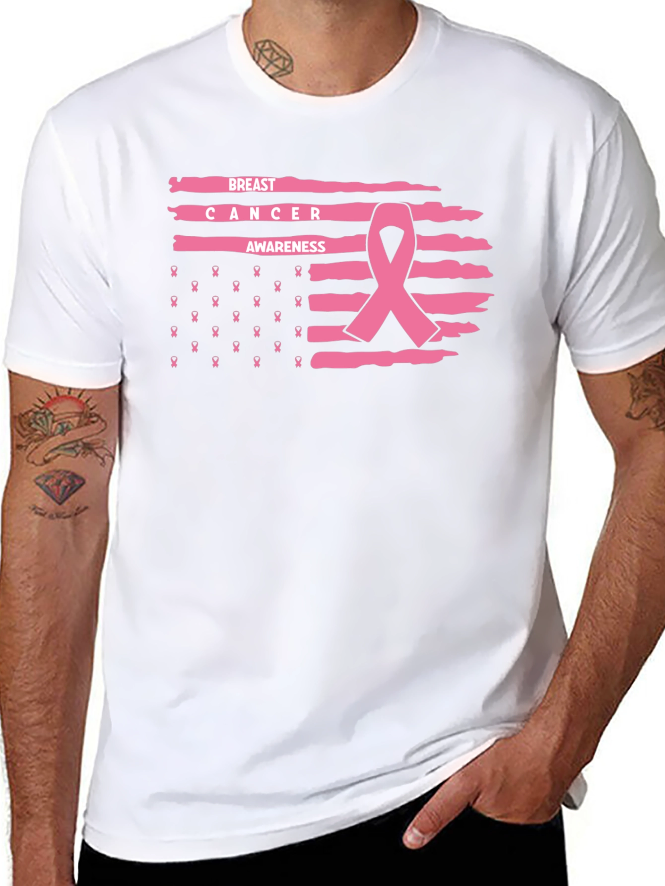 Breast Cancer Awareness Ribbon Graphic Tee