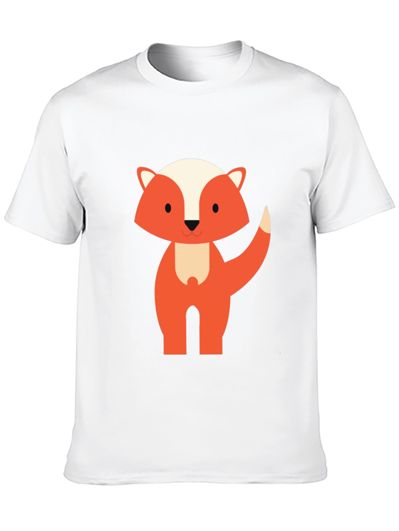 Cute Cartoon Fox Graphic Tee - Black Unisex T-Shirt