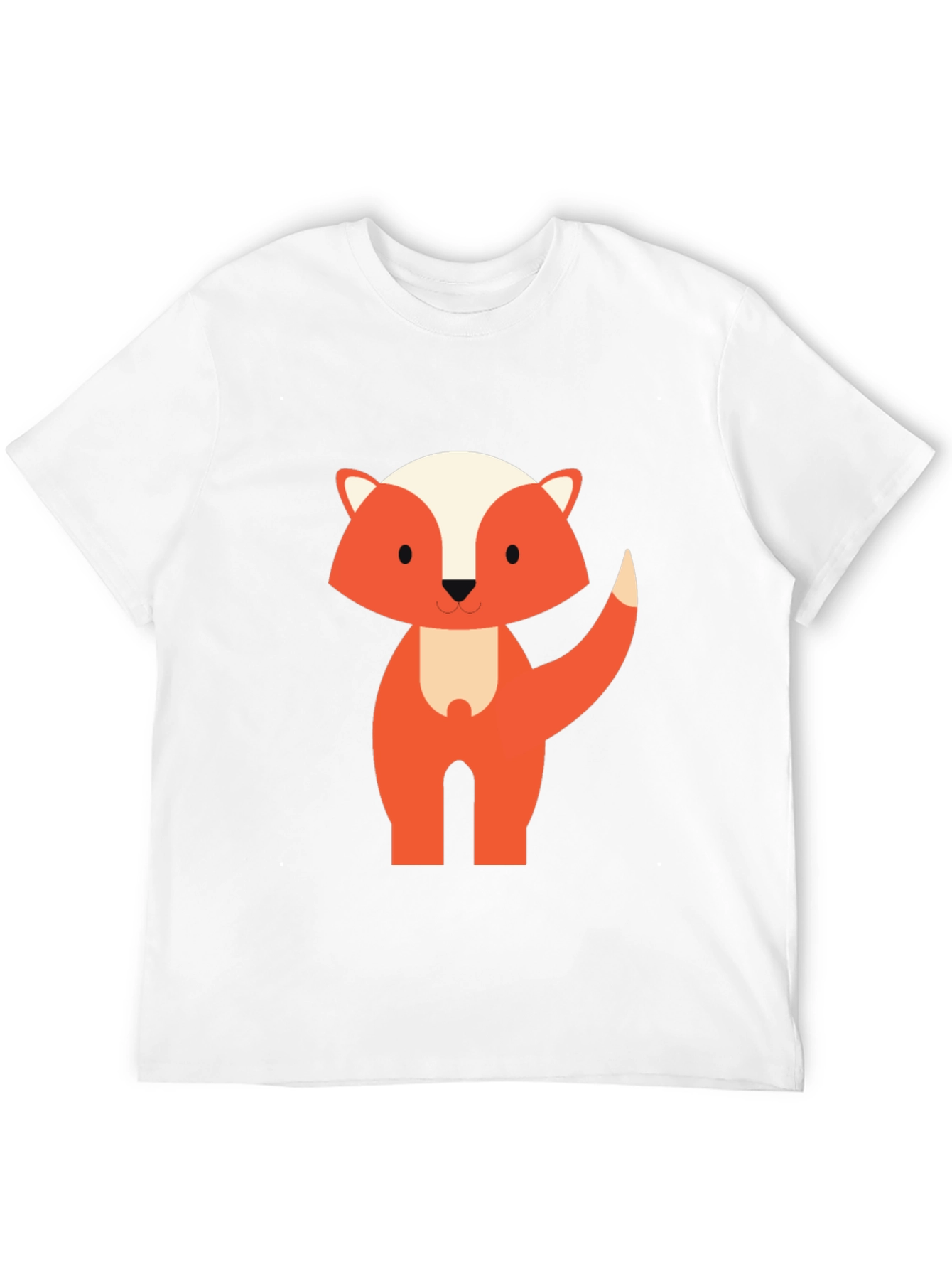Cute Cartoon Fox Graphic Tee - Black Unisex T-Shirt