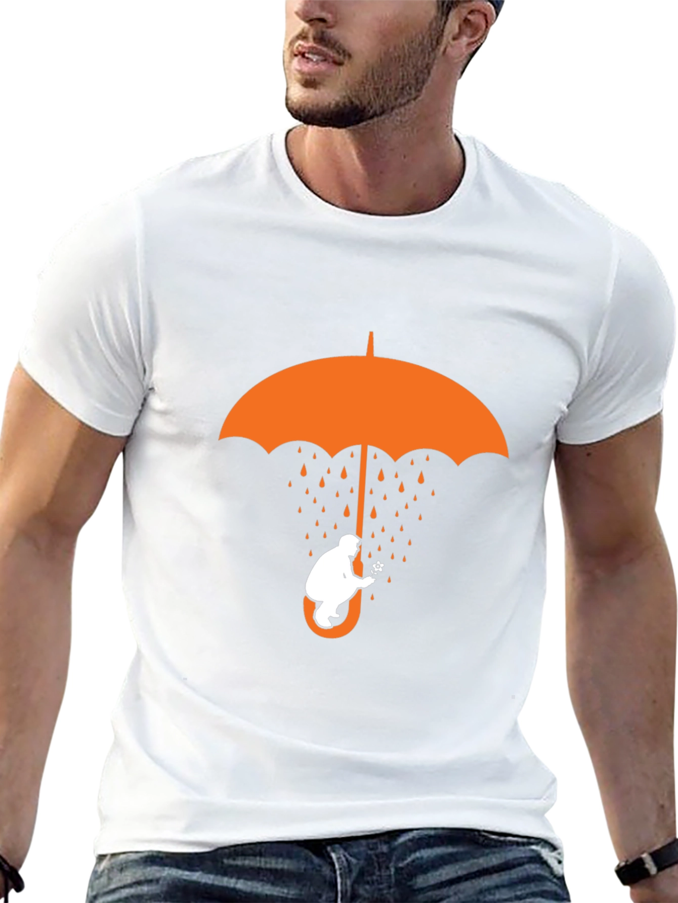 Umbrella Bear Graphic T-Shirt - Black Cotton Tee