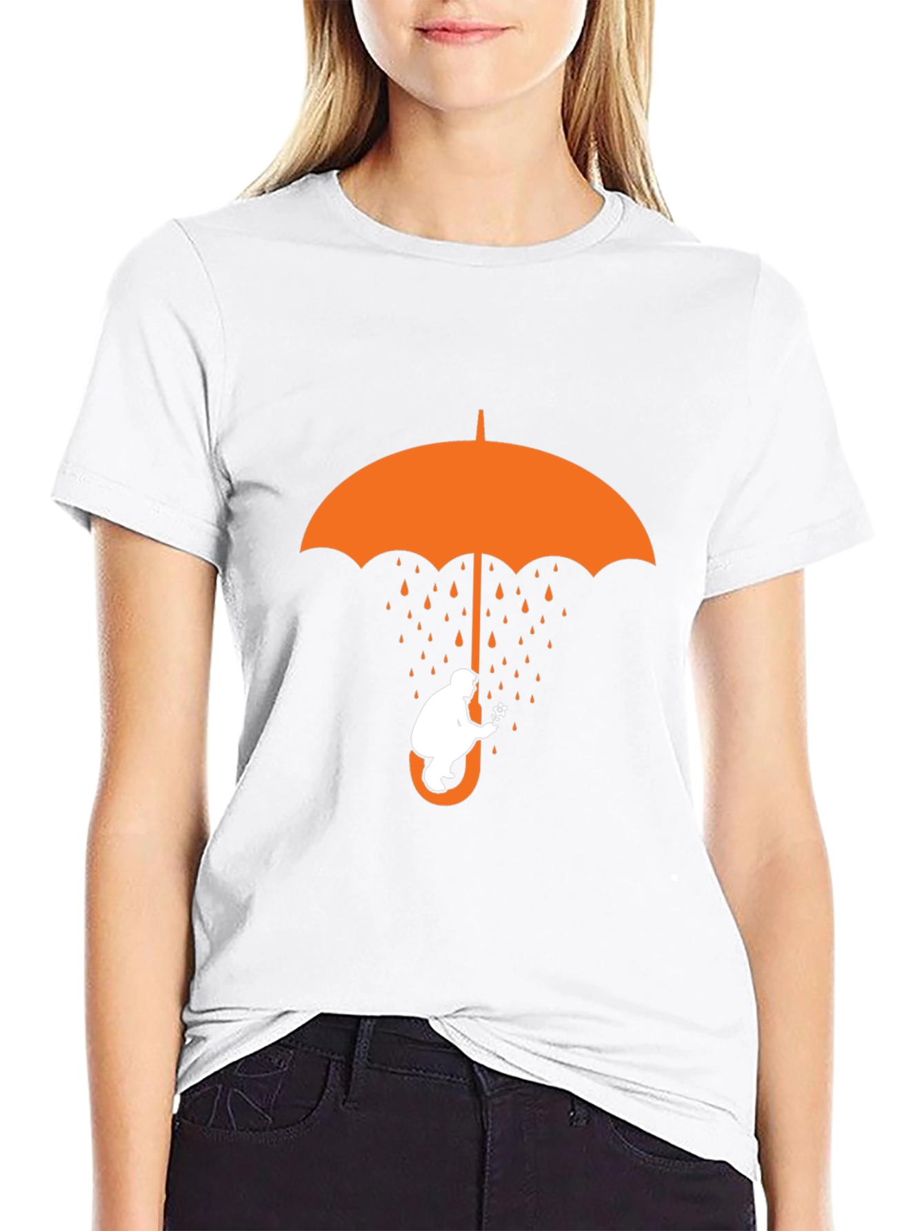 Umbrella Bear Graphic T-Shirt - Black Cotton Tee