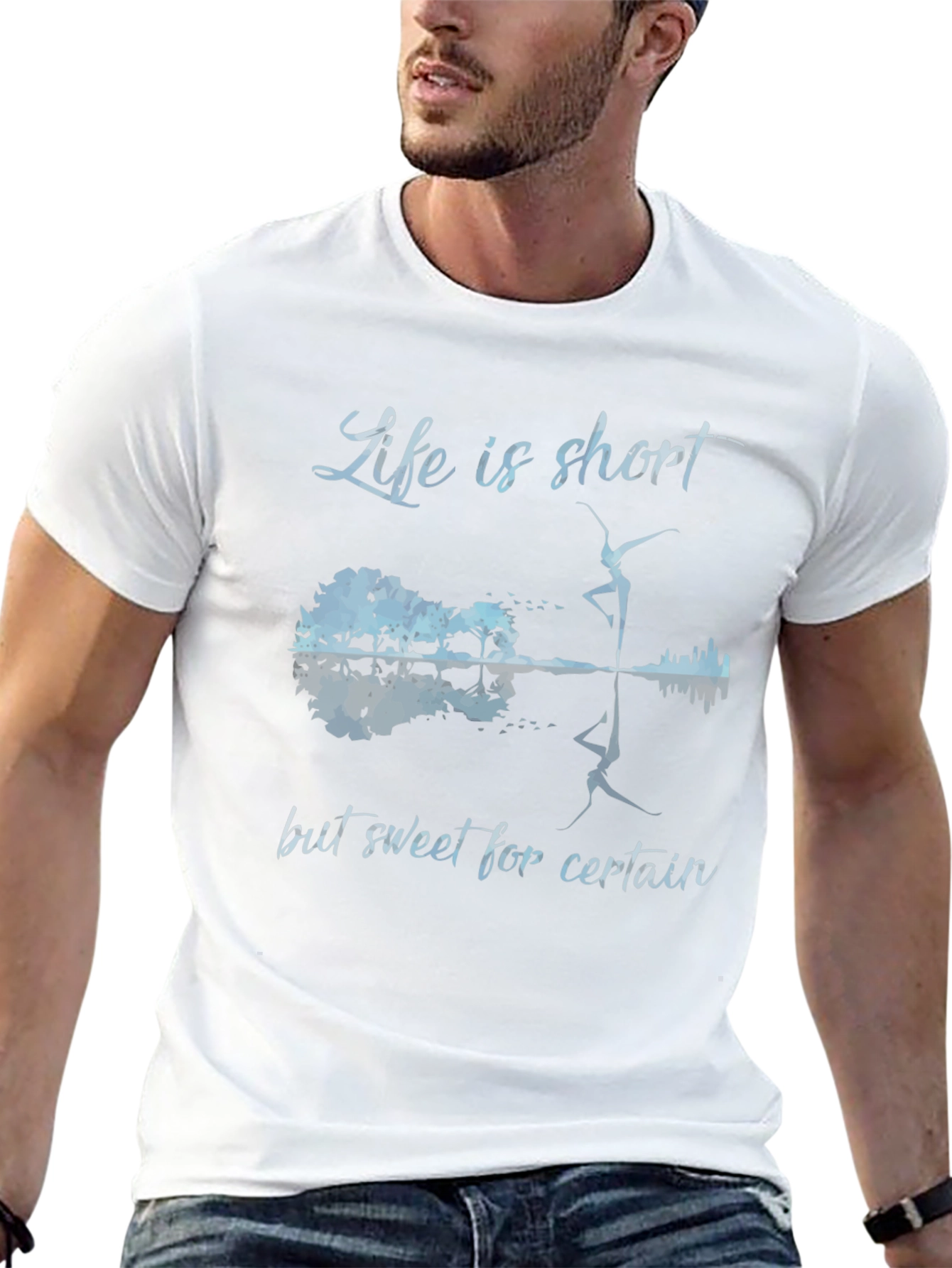Life is Short Guitar & Dancer Graphic Tee