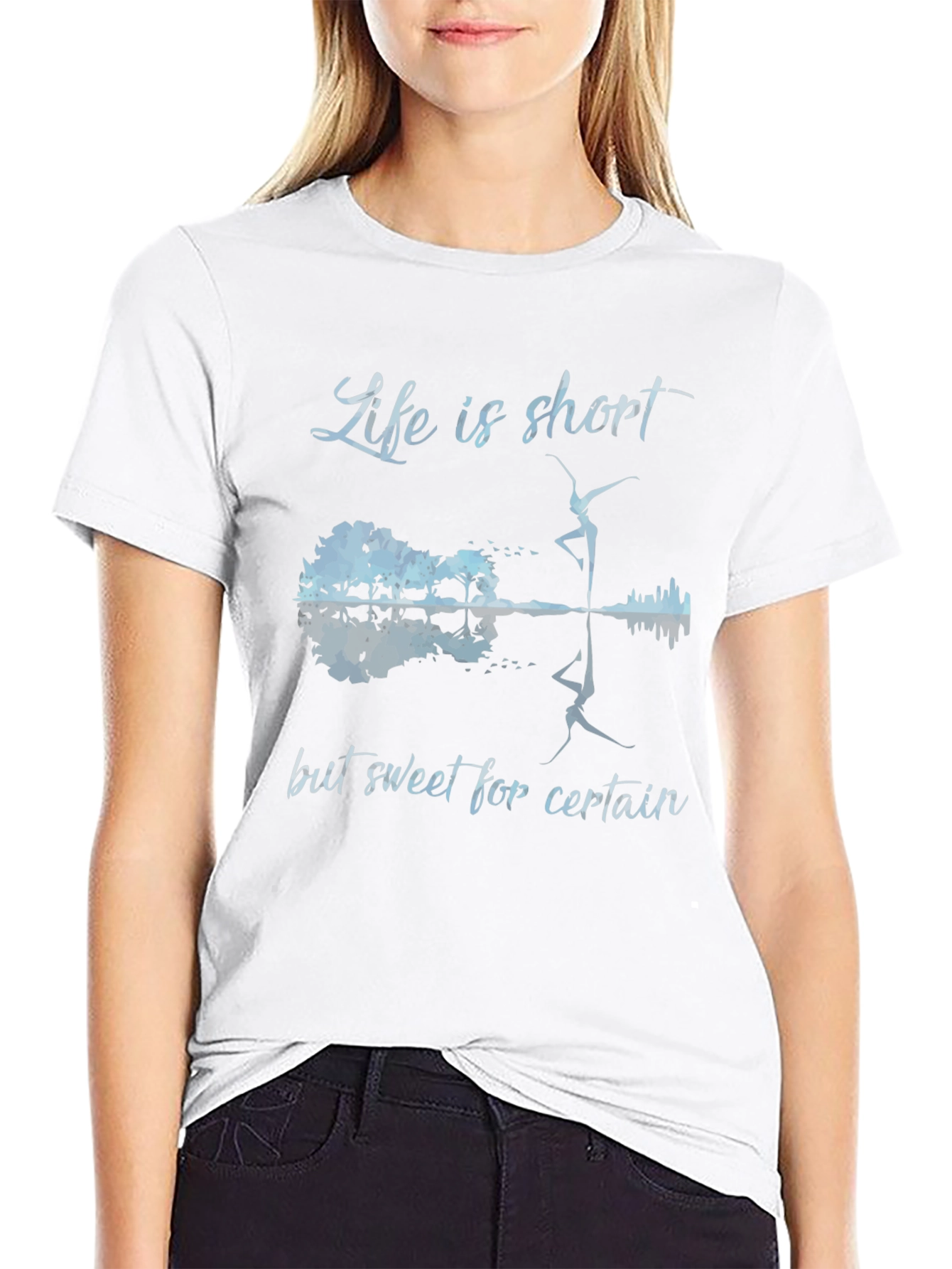 Life is Short Guitar & Dancer Graphic Tee