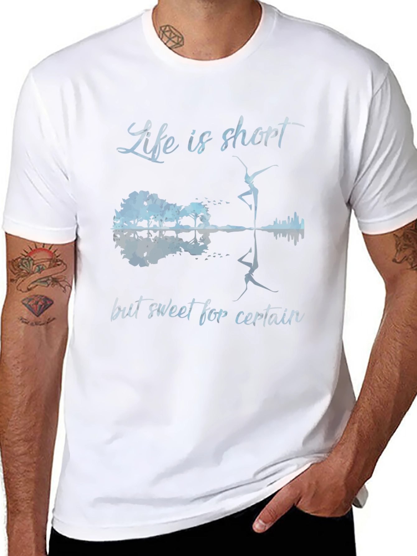 Life is Short Guitar & Dancer Graphic Tee