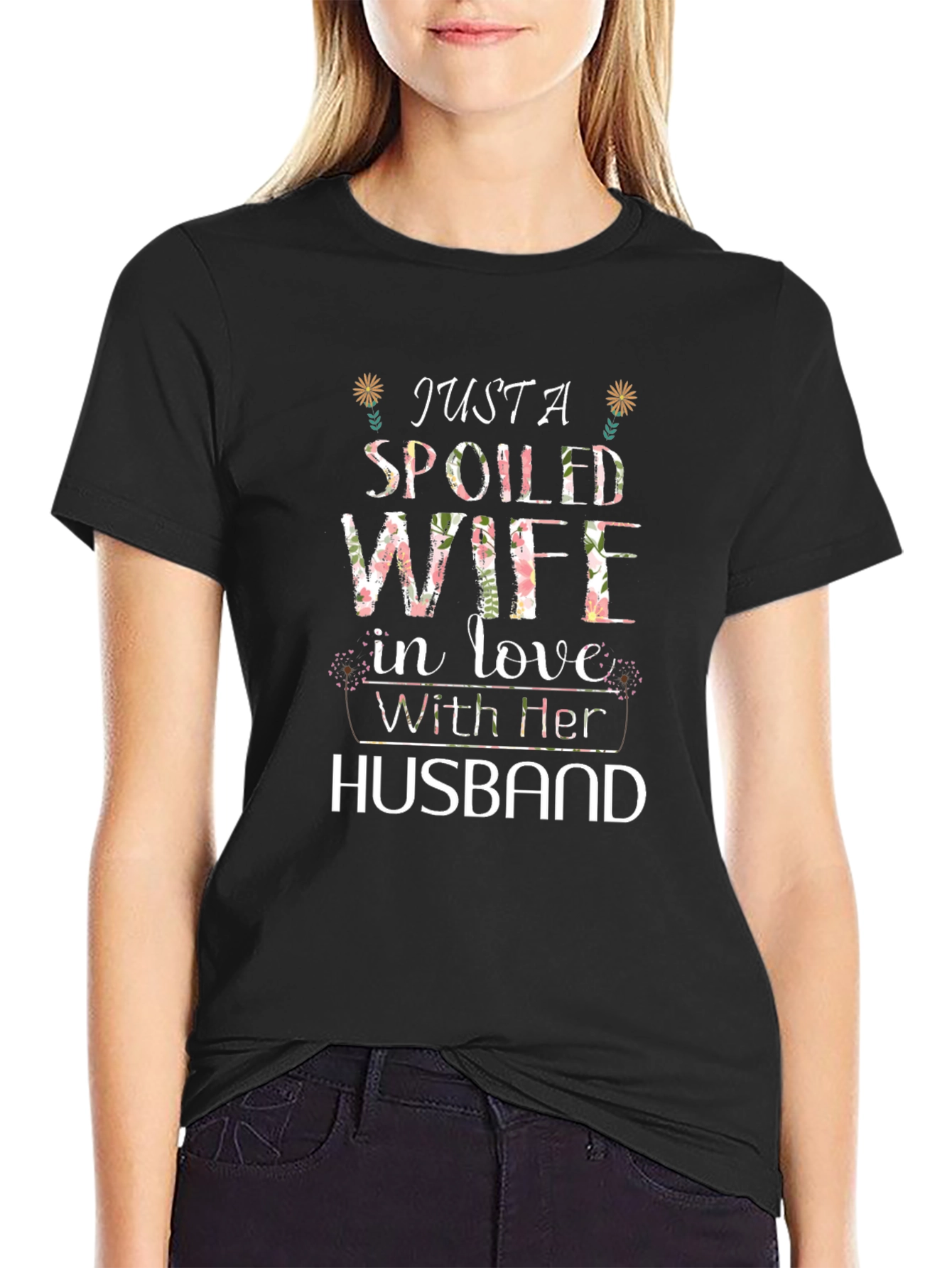 Spoiled Wife Graphic Tee - Floral Design