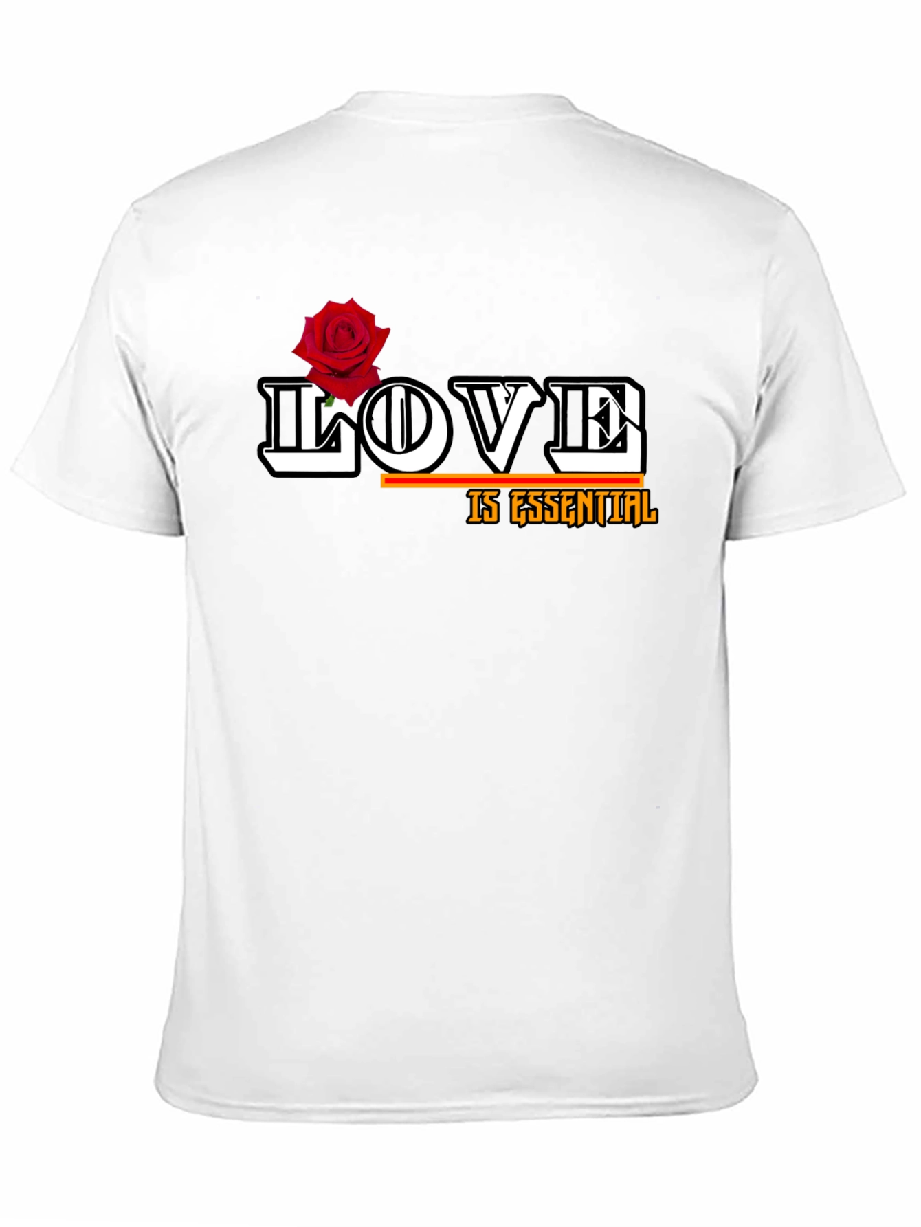 Love is Essential T-Shirt with Rose Graphic