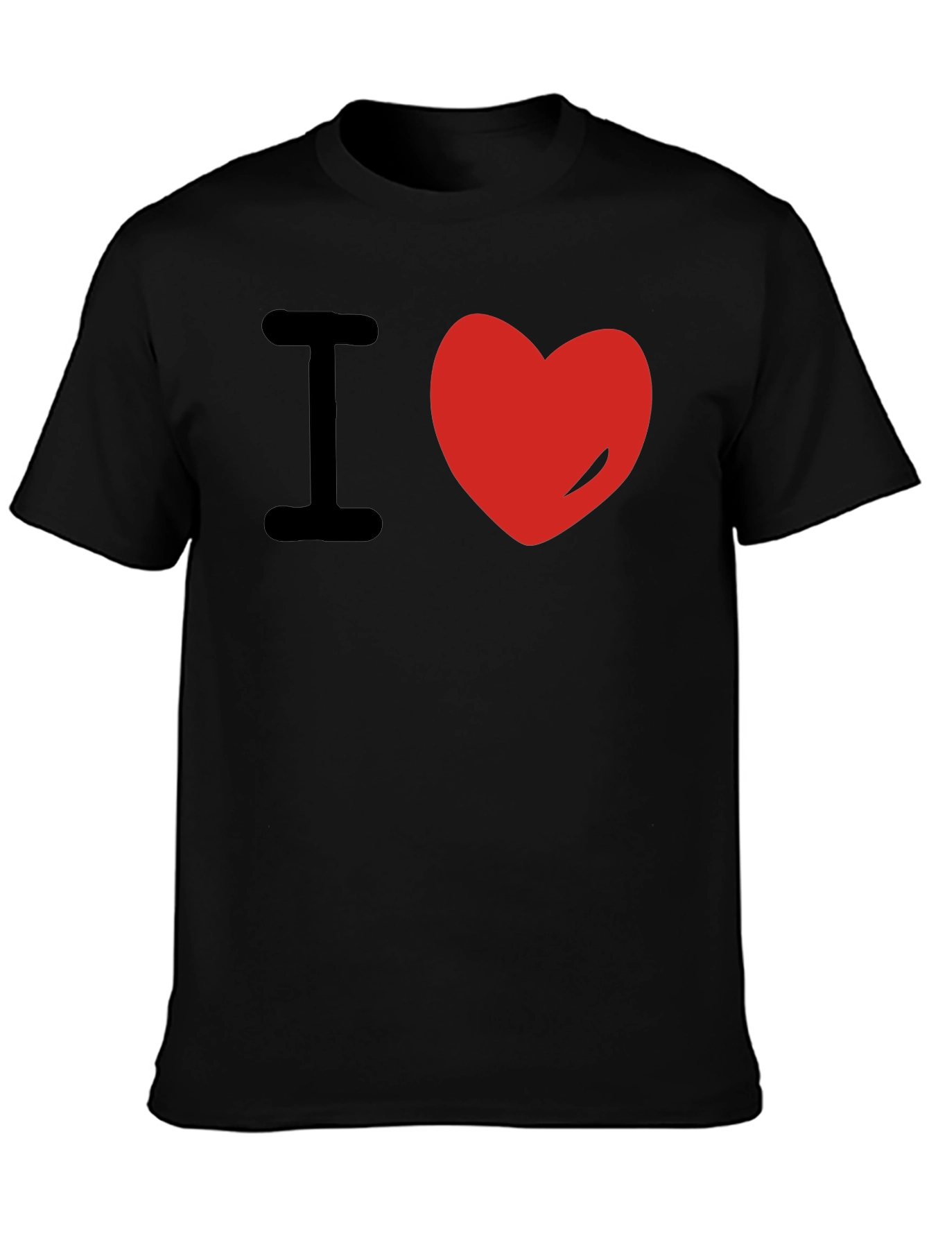 I Love Heart Black T-Shirt Graphic Tee
