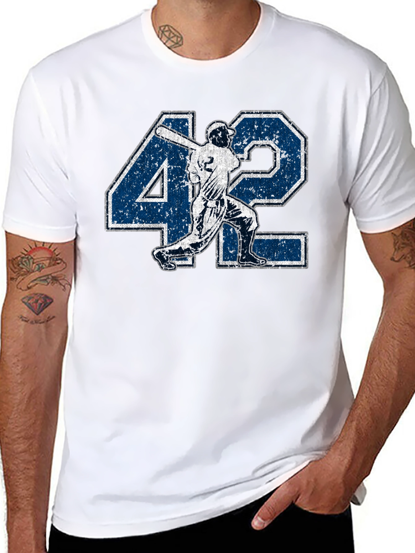 Jackie Robinson 42 Baseball Graphic T-Shirt