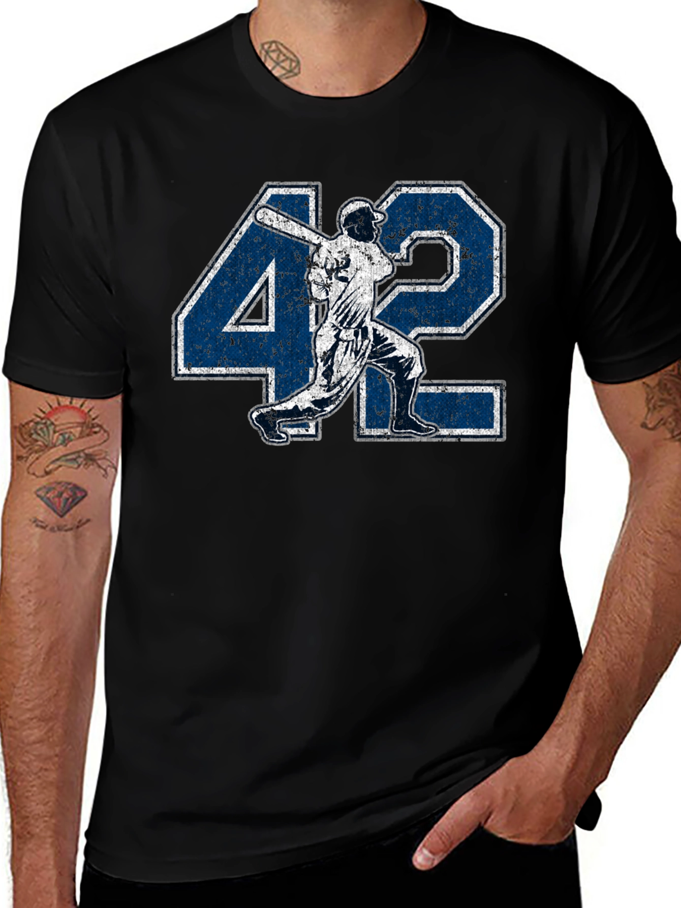 Jackie Robinson 42 Baseball Graphic T-Shirt