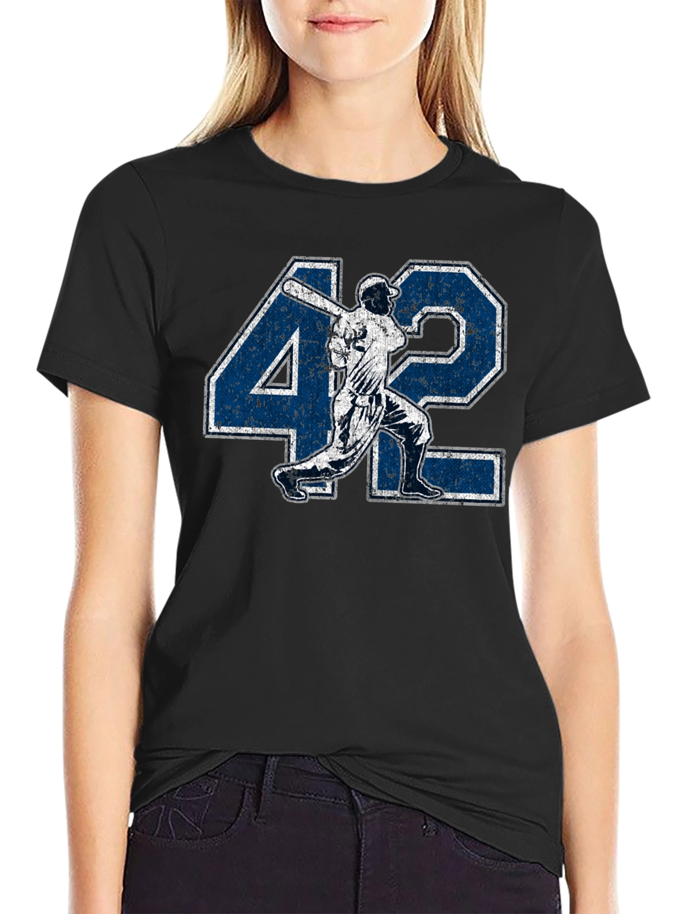 Jackie Robinson 42 Baseball Graphic T-Shirt