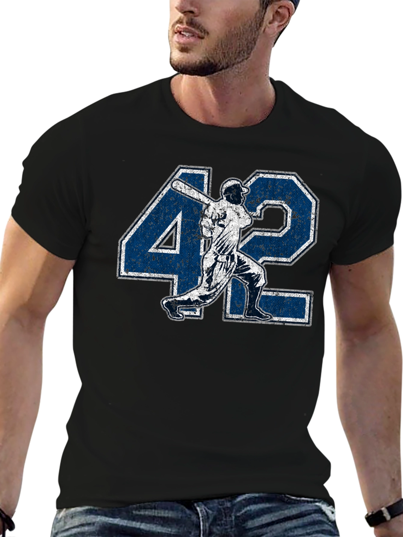 Jackie Robinson 42 Baseball Graphic T-Shirt
