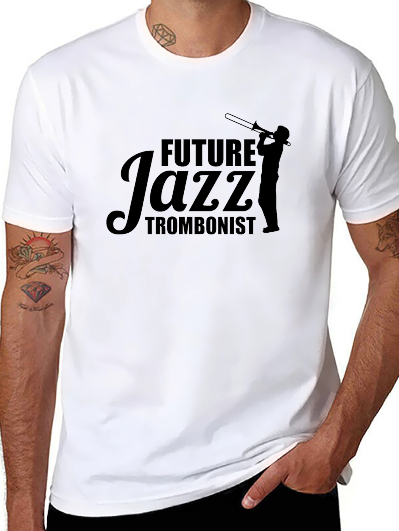 Future Jazz Trombonist Black Graphic Tee