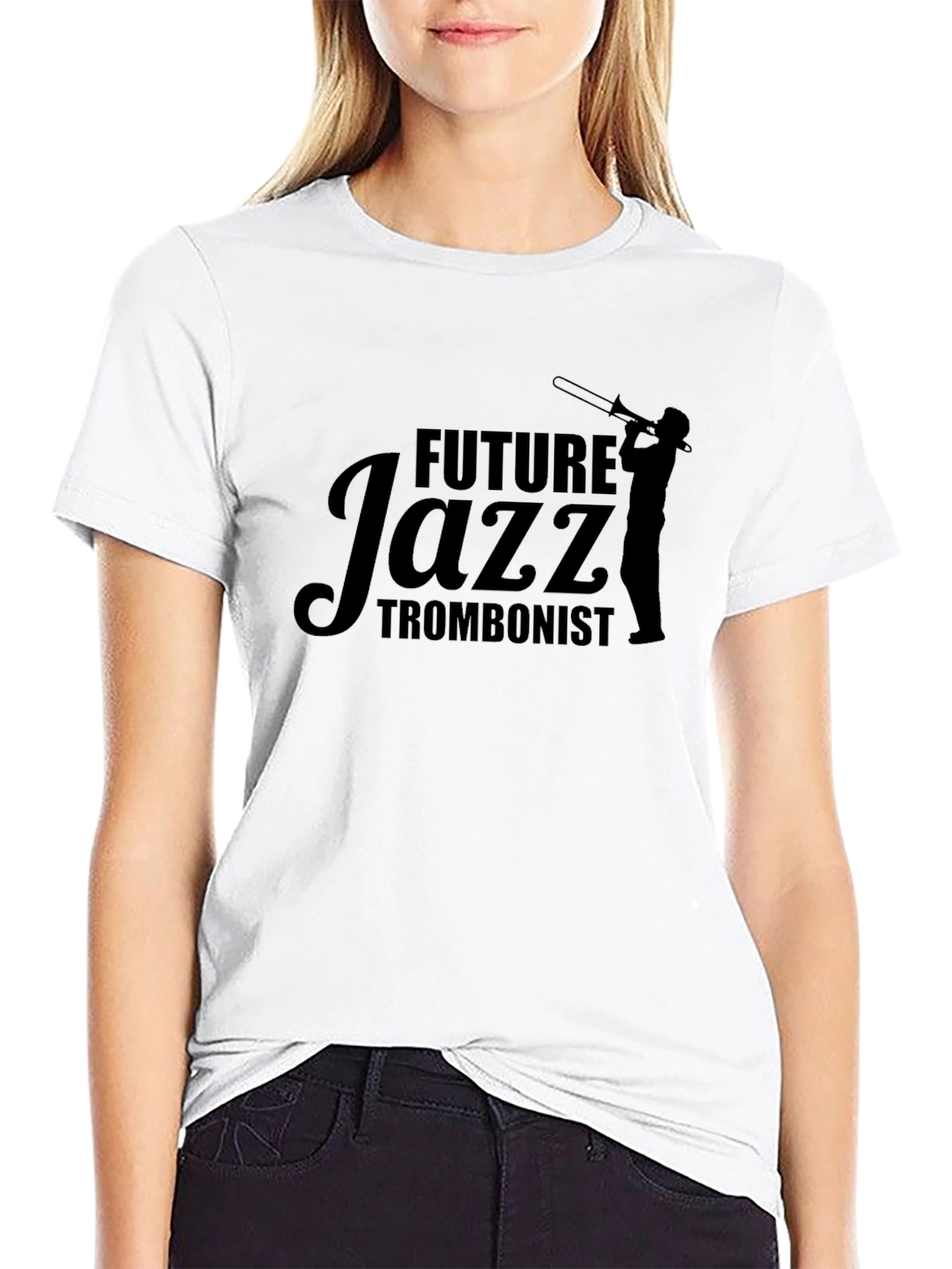 Future Jazz Trombonist Black Graphic Tee