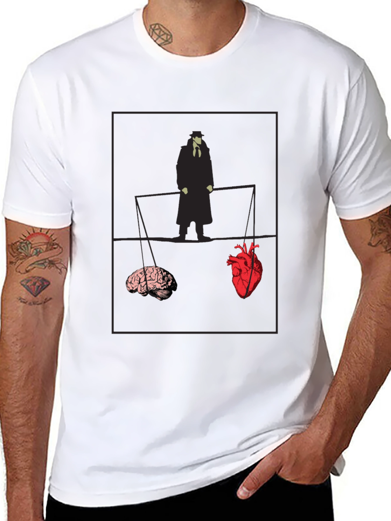 Heart vs. Brain Graphic Tee - Thoughtful Design