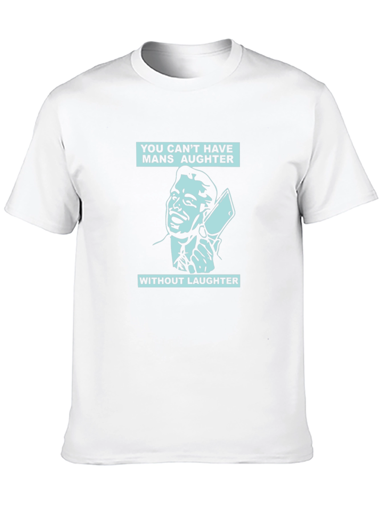 Mens Mans Aughter Graphic Print Black T-Shirt