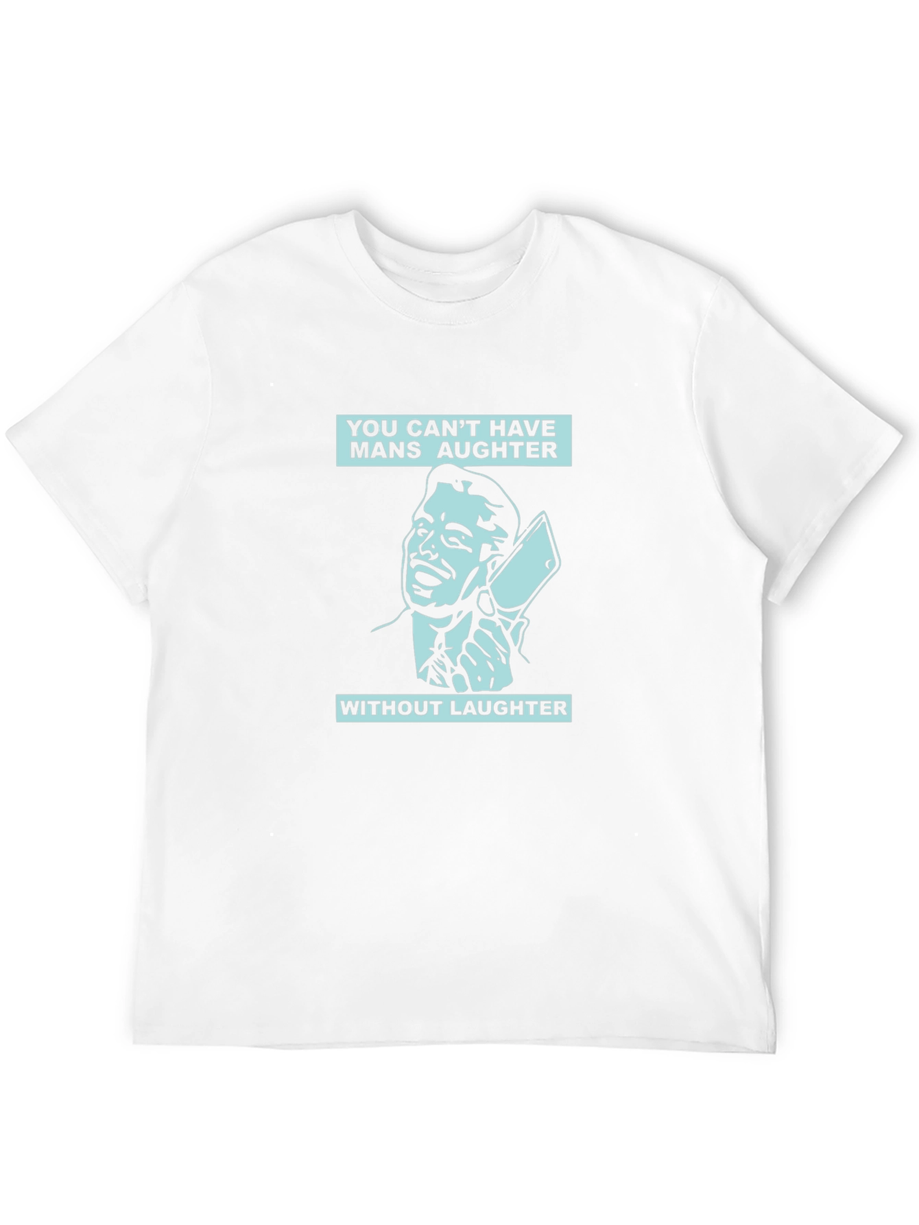Mens Mans Aughter Graphic Print Black T-Shirt
