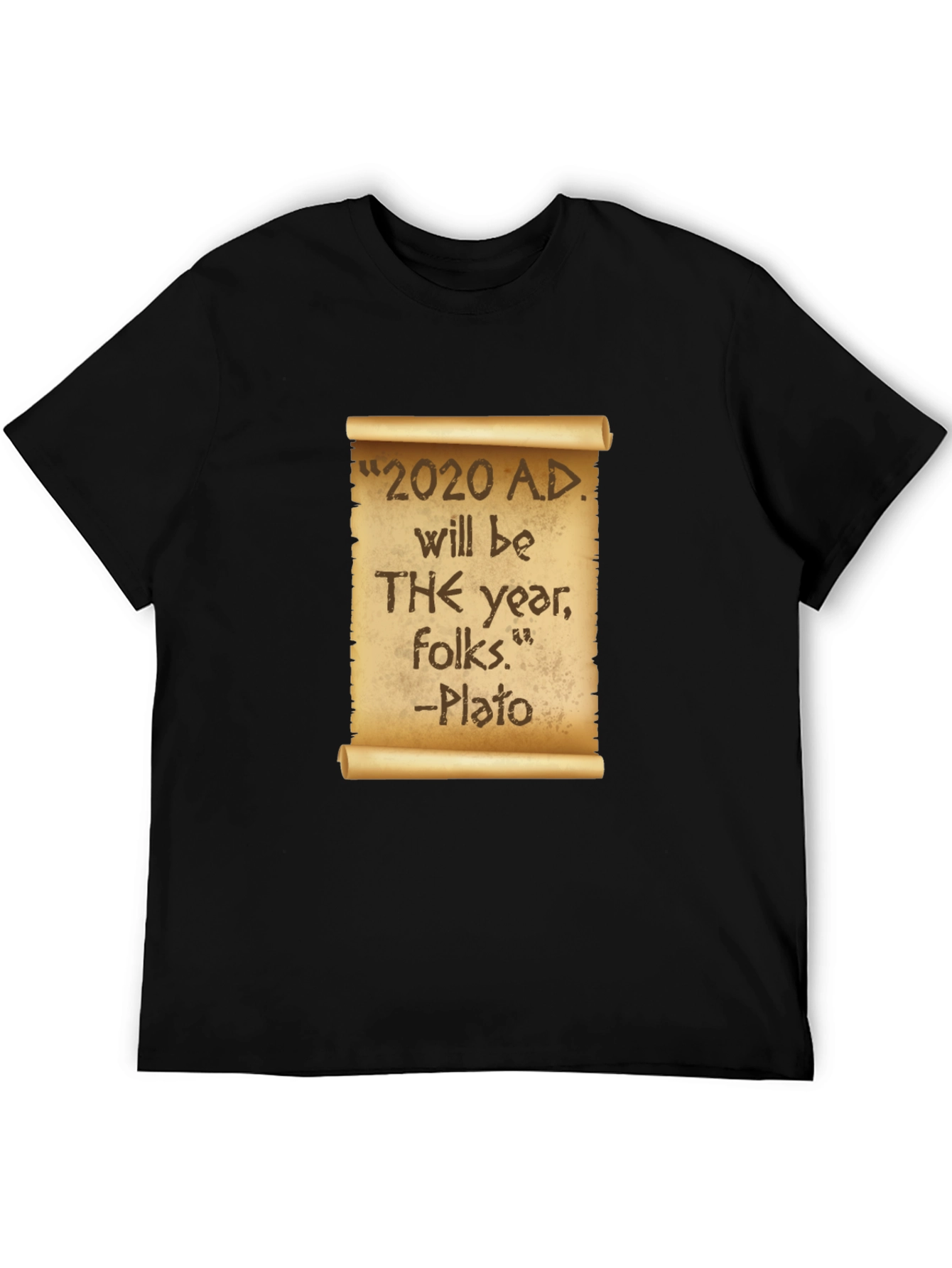 Novelty 2020 Plato Quote Black T-Shirt