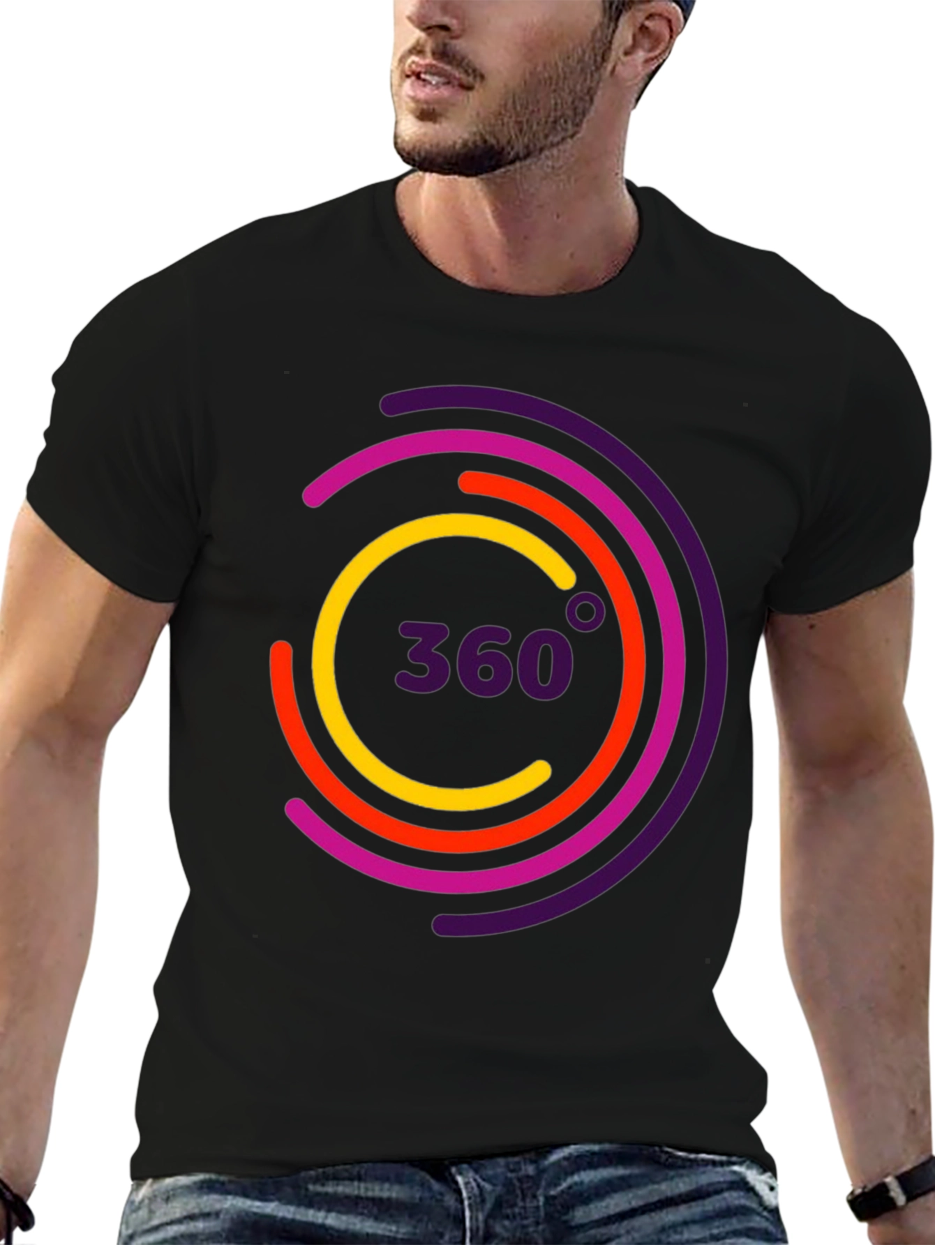 360 Design Black T-Shirt