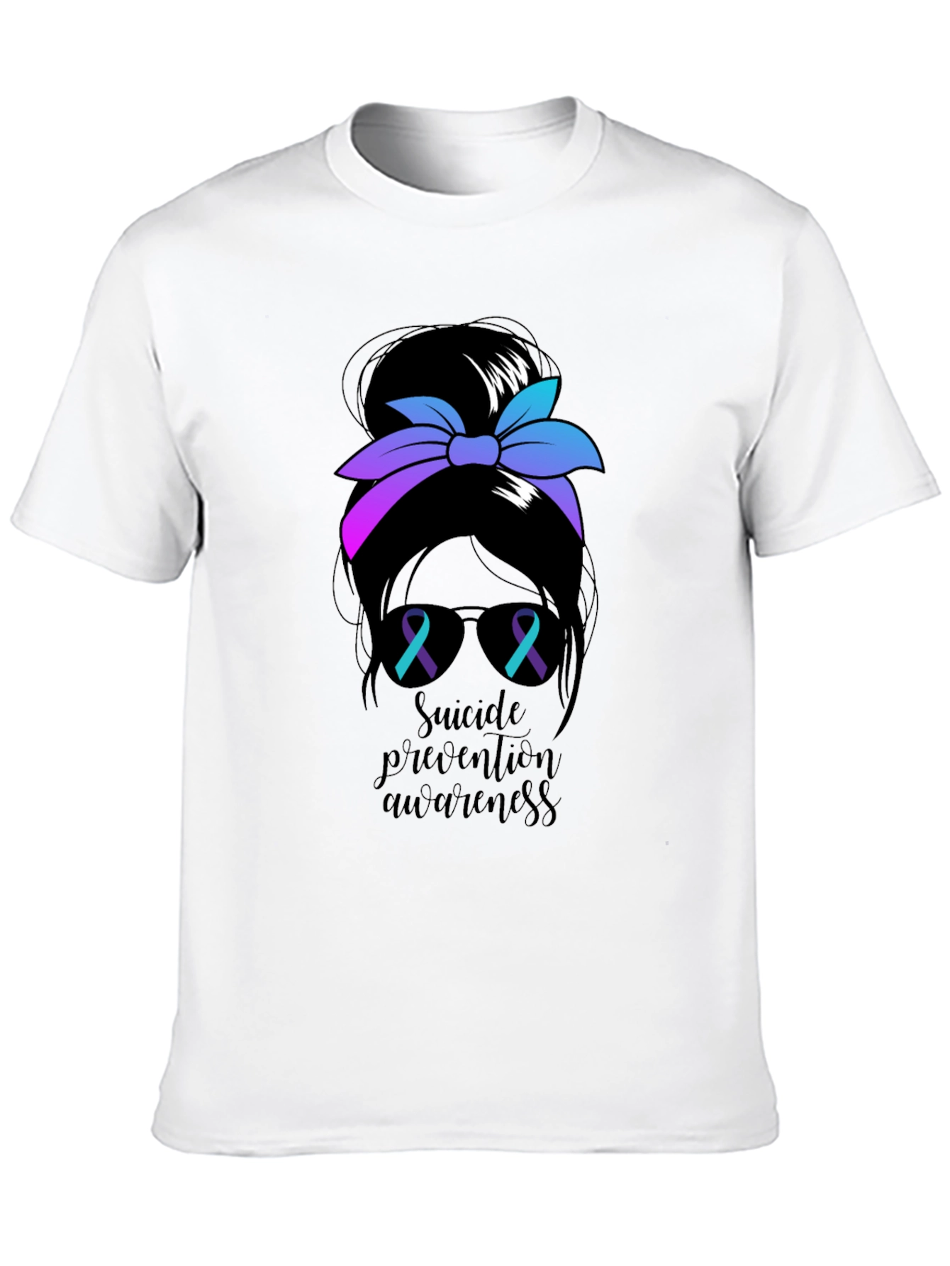 Suicide Prevention Messy Bun T-Shirt