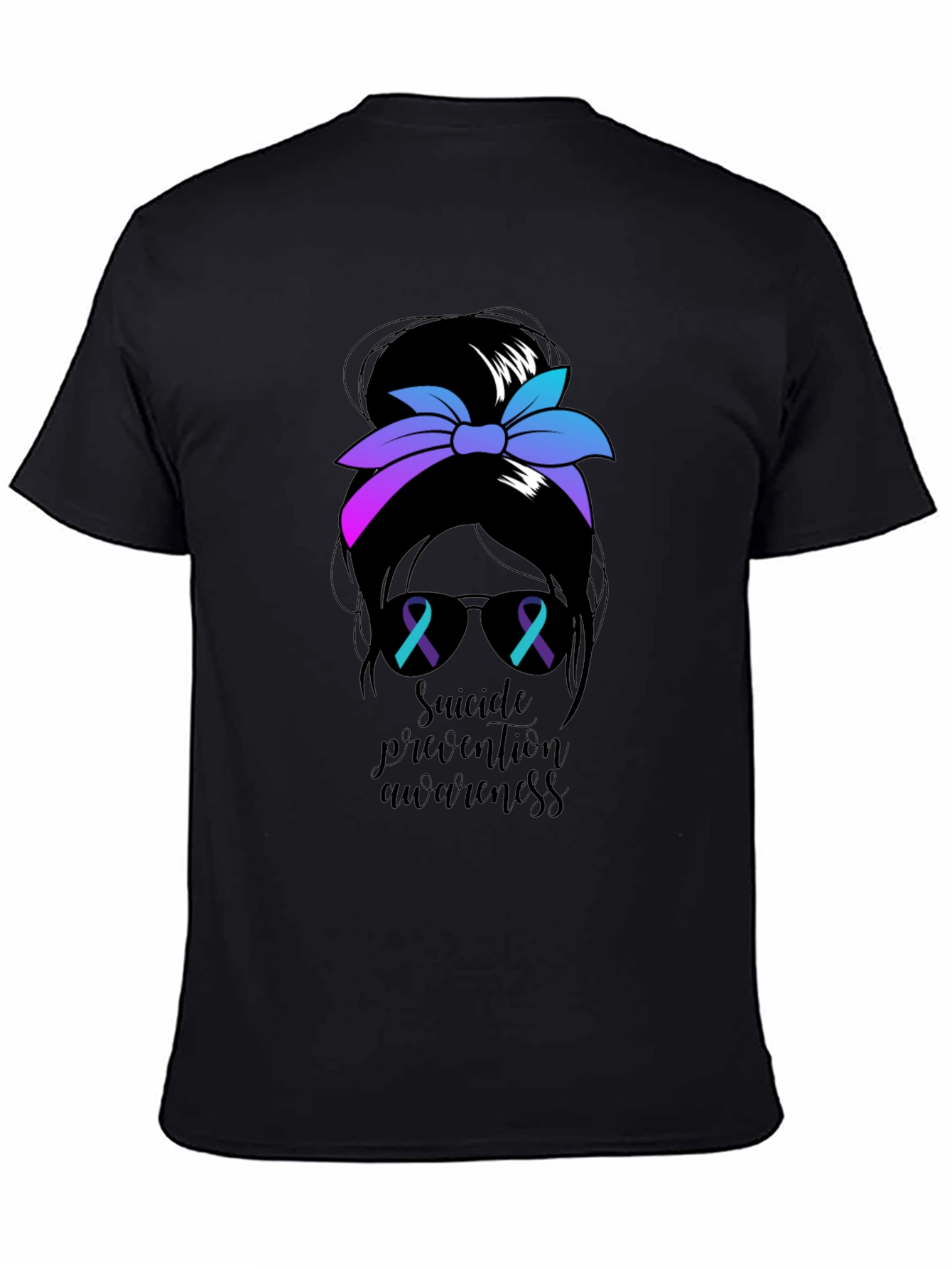 Suicide Prevention Messy Bun T-Shirt