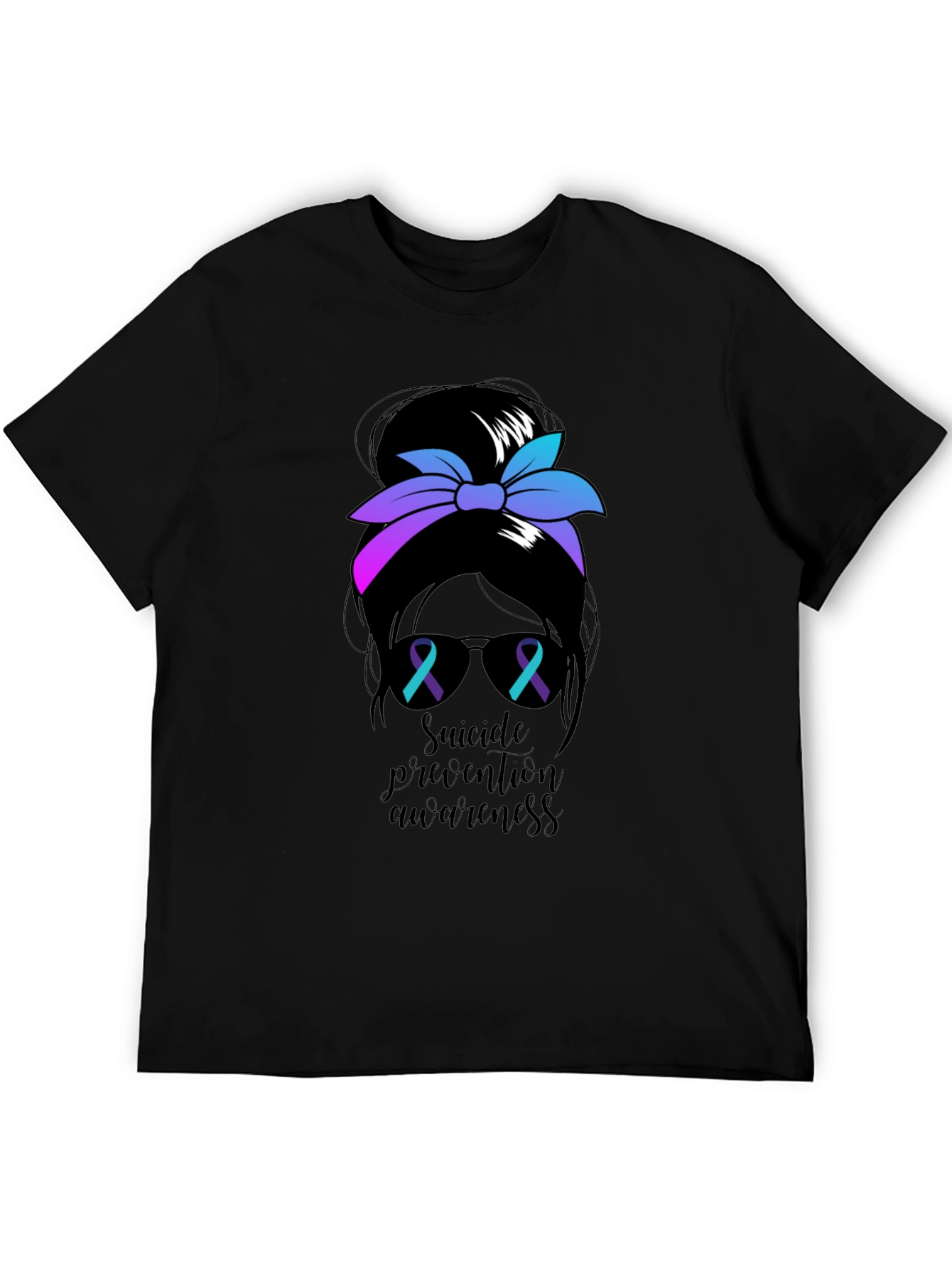 Suicide Prevention Messy Bun T-Shirt
