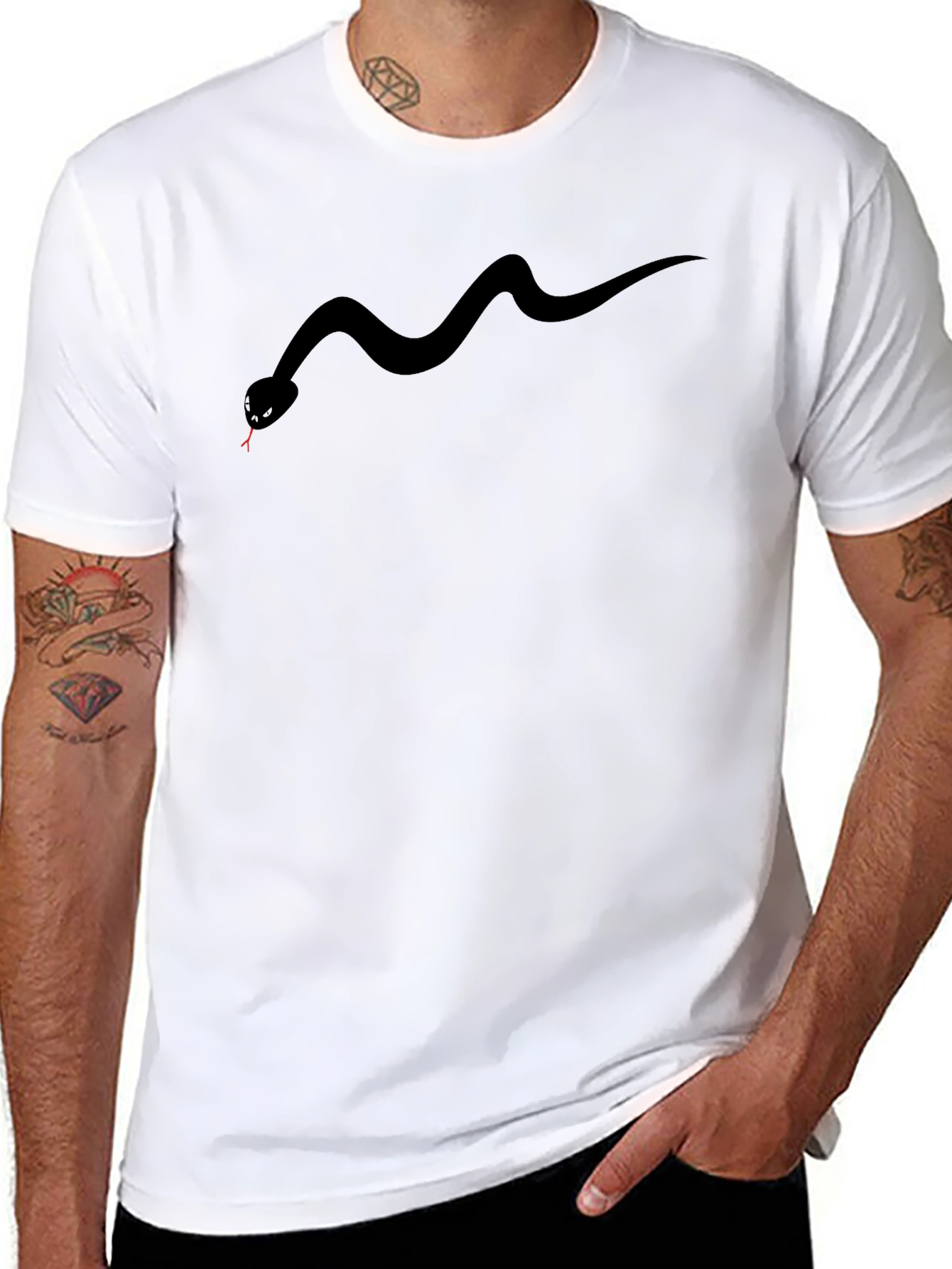 Black Snake Graphic Tee - Mens Casual Fashion