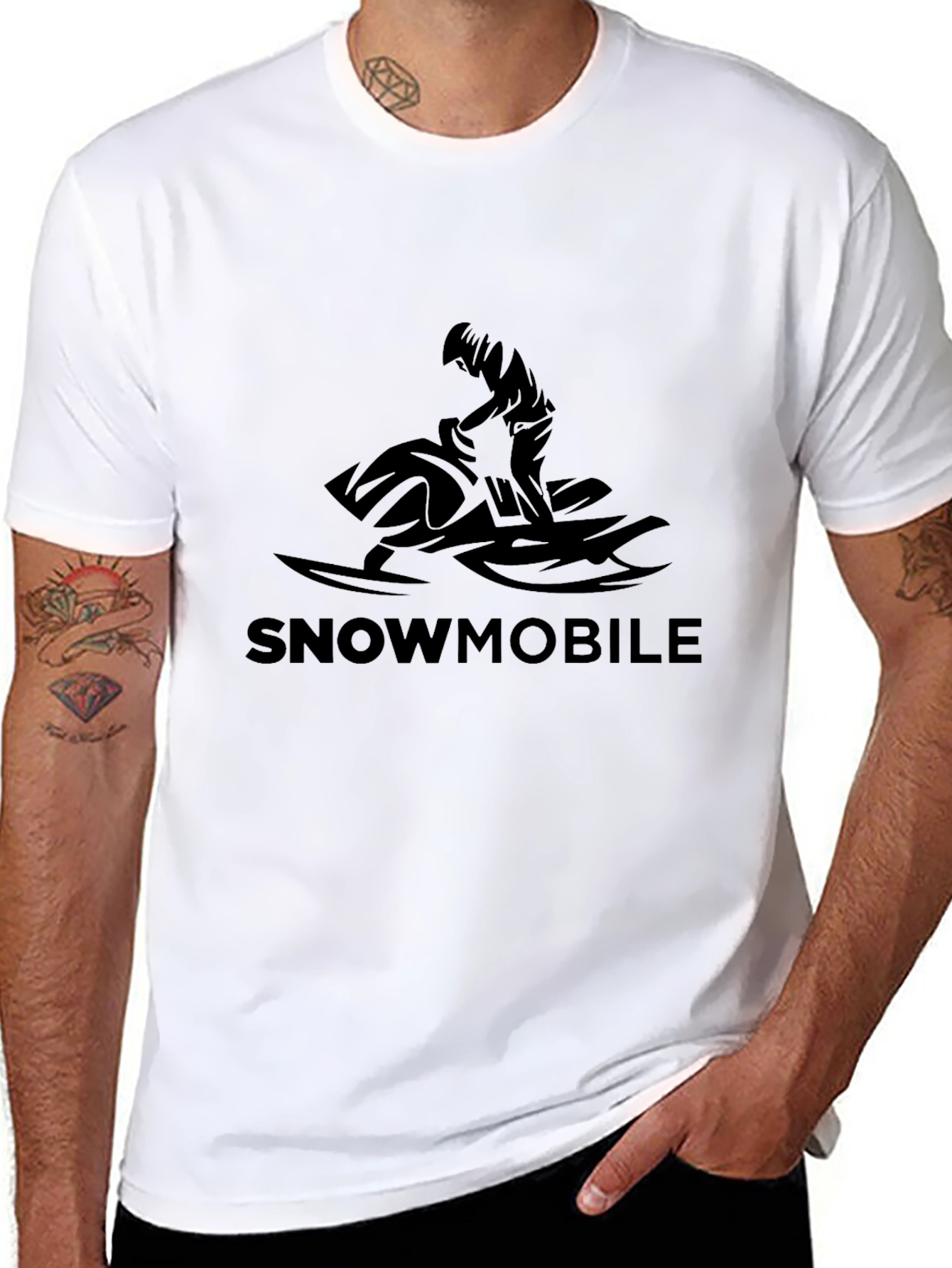 Snowmobile Graphic Tee - Black