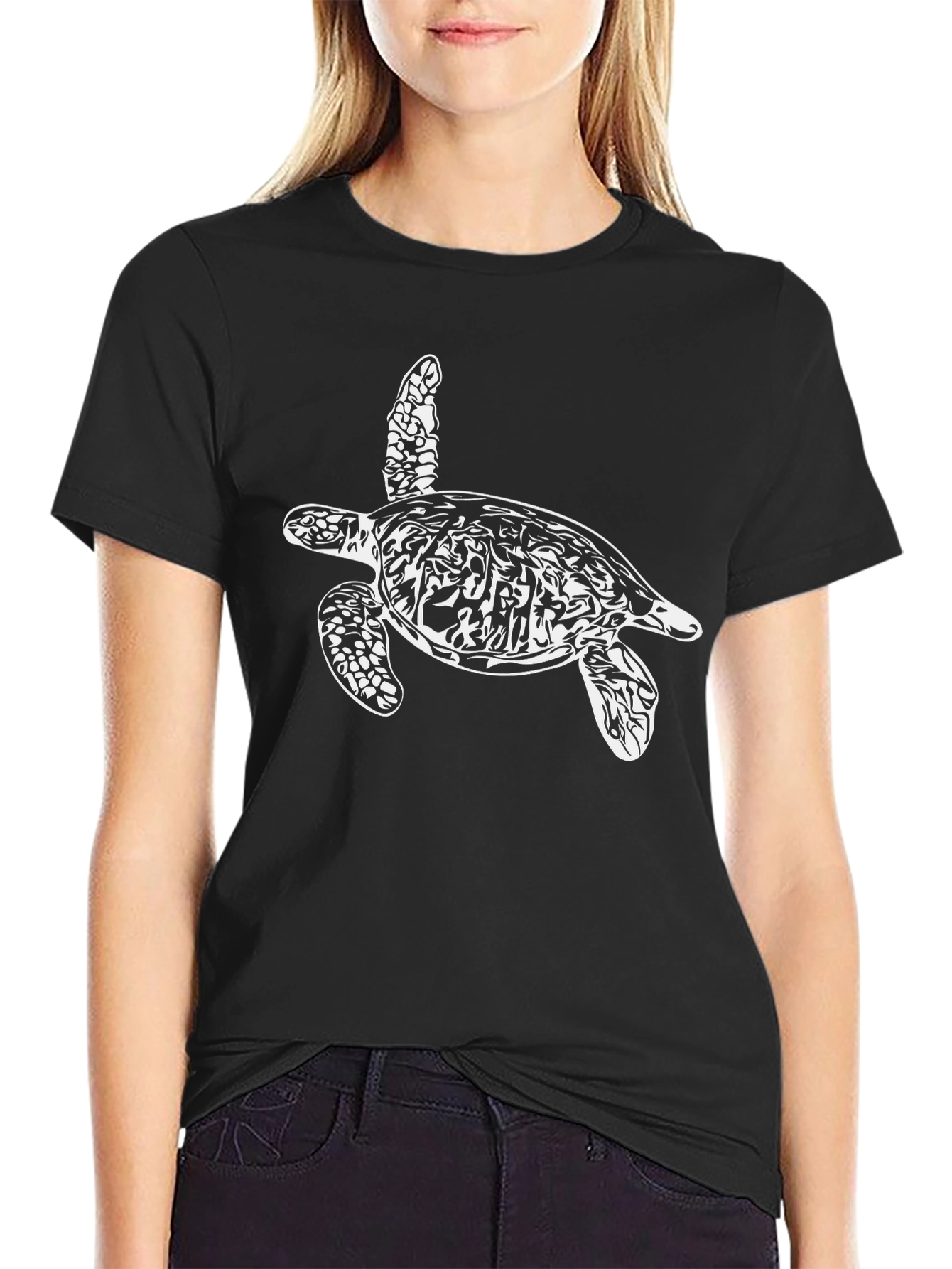 Turtle Graphic Tee - Black Casual Shirt