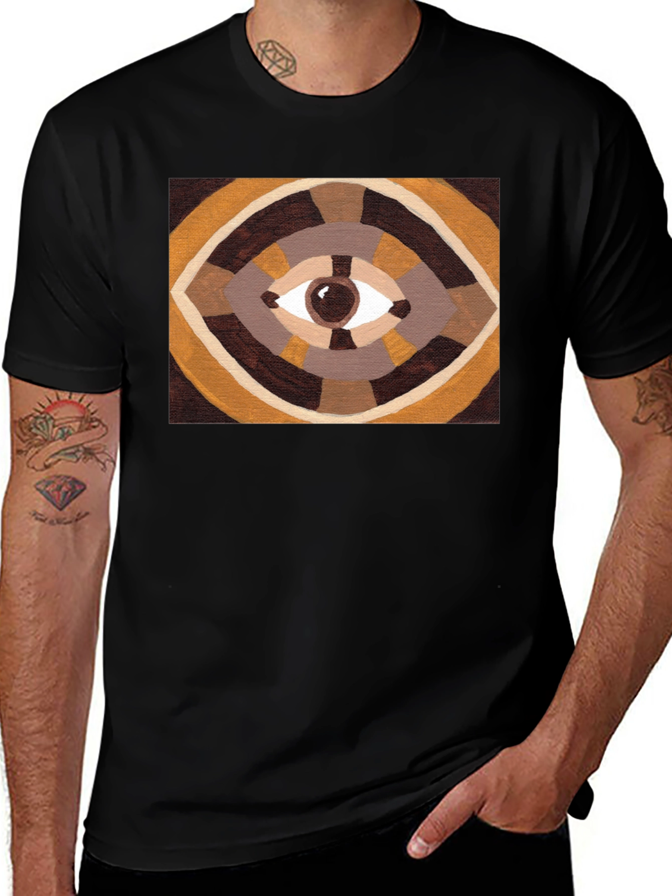 Eye Design Graphic T-Shirt - Black