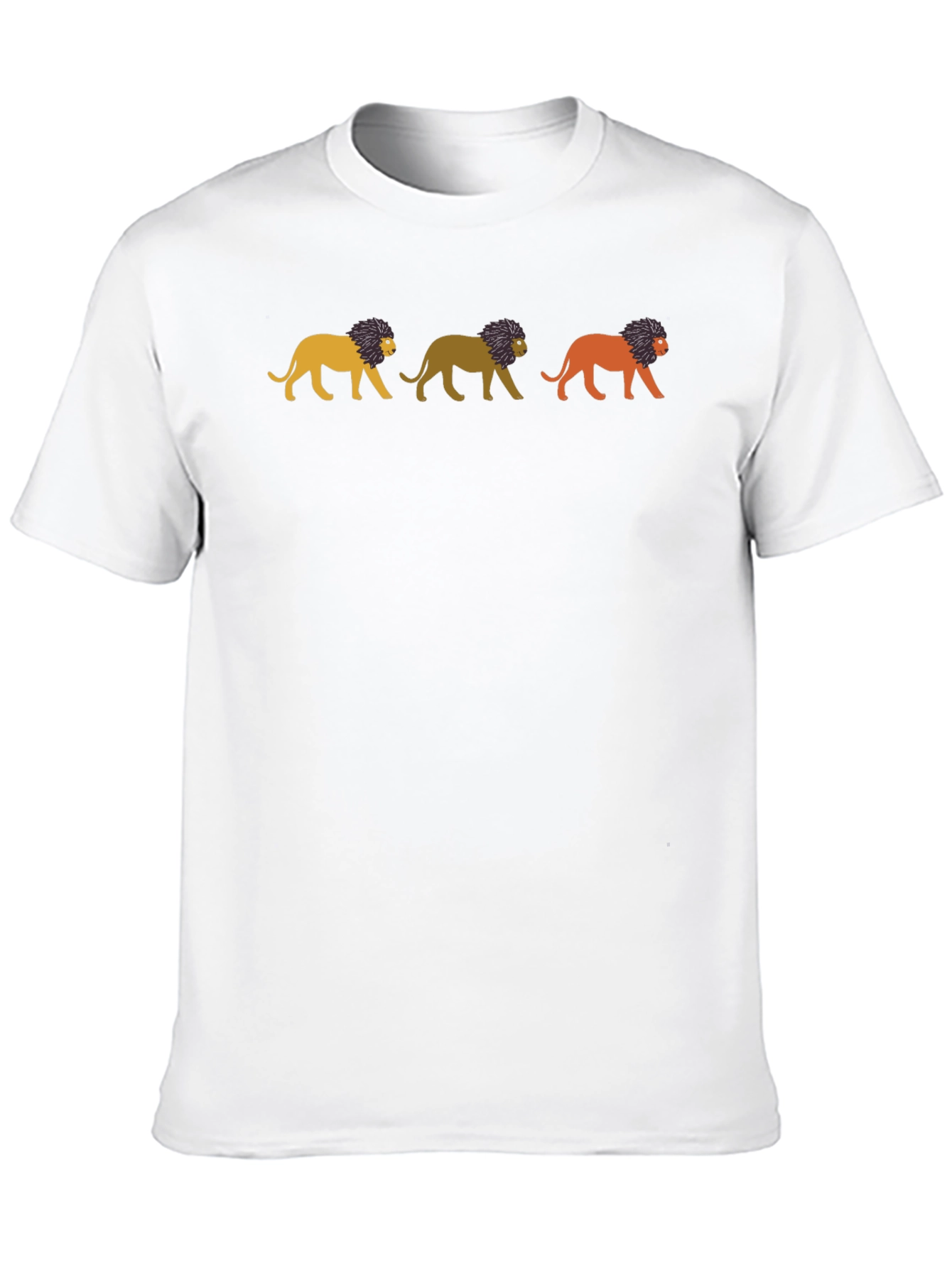 Lion Print T-Shirt - Stylish Mens Tee