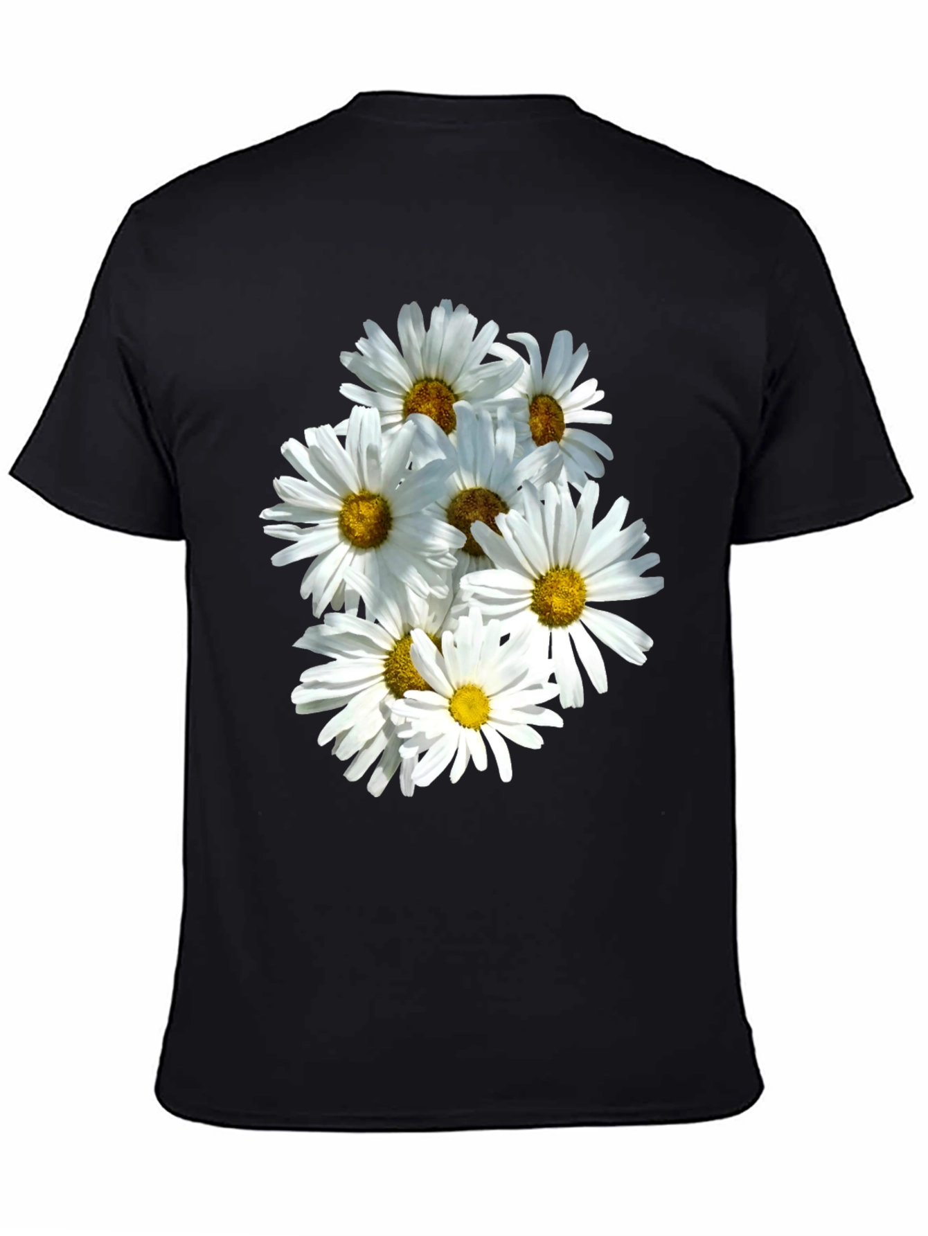 Daisy Flower T-Shirt - Black Cotton Graphic Tee