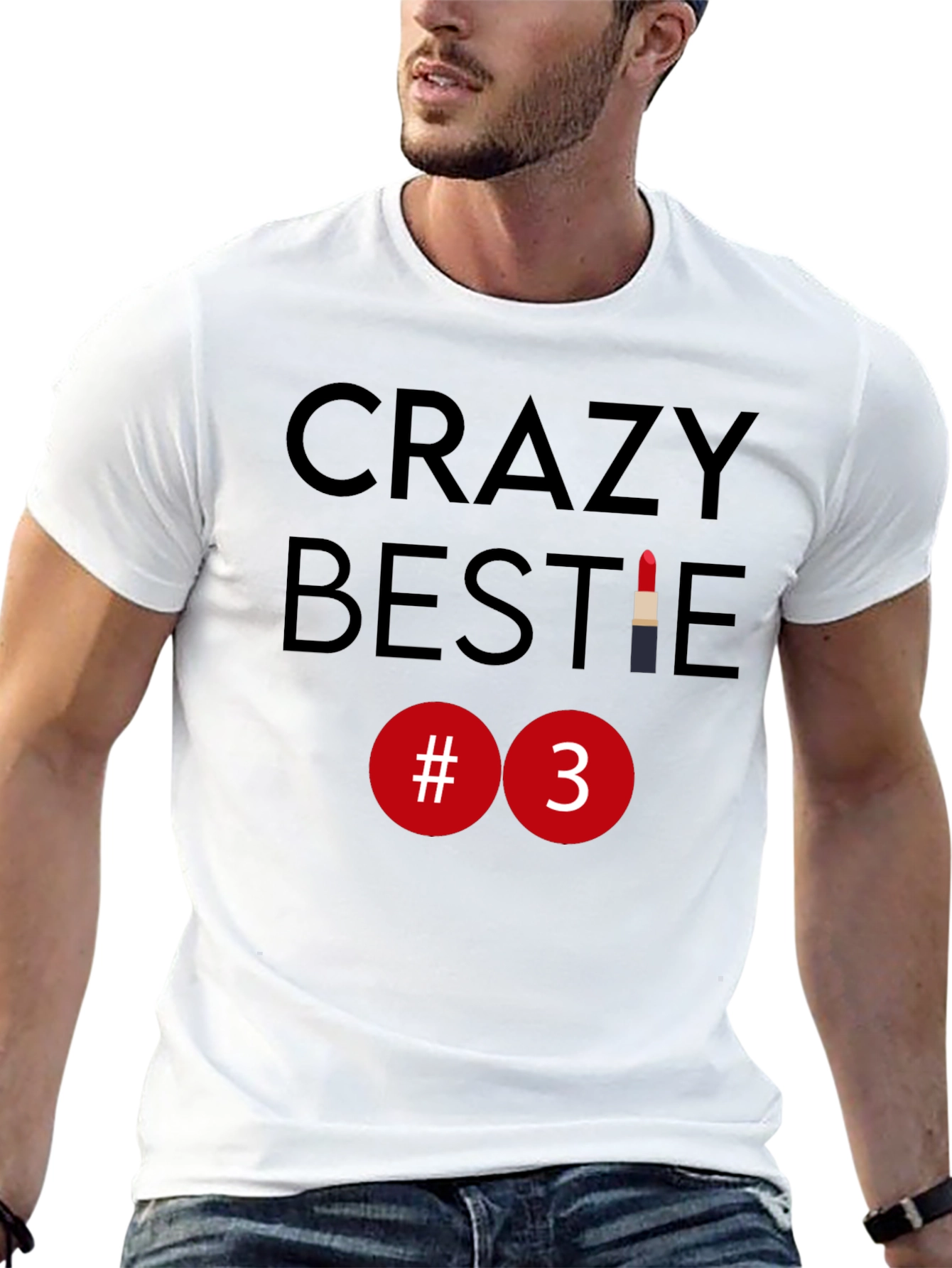 Crazy Bestie #3 Graphic Tee - Black