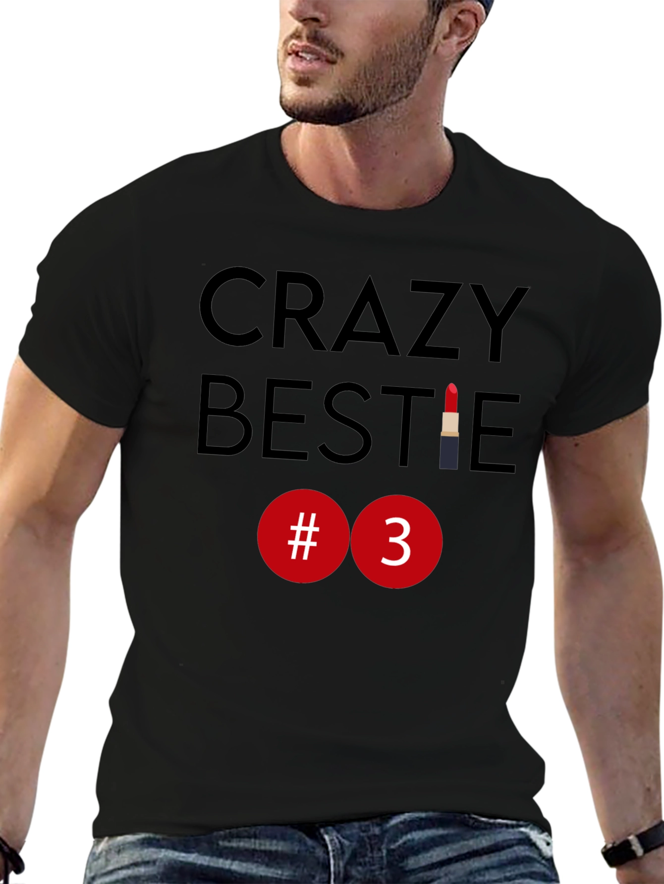 Crazy Bestie #3 Graphic Tee - Black