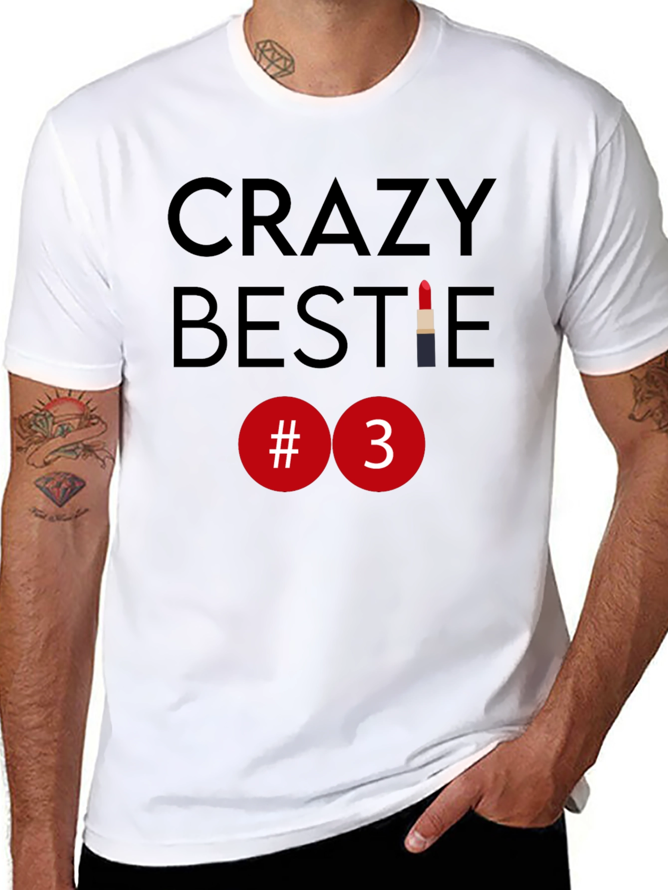 Crazy Bestie #3 Graphic Tee - Black
