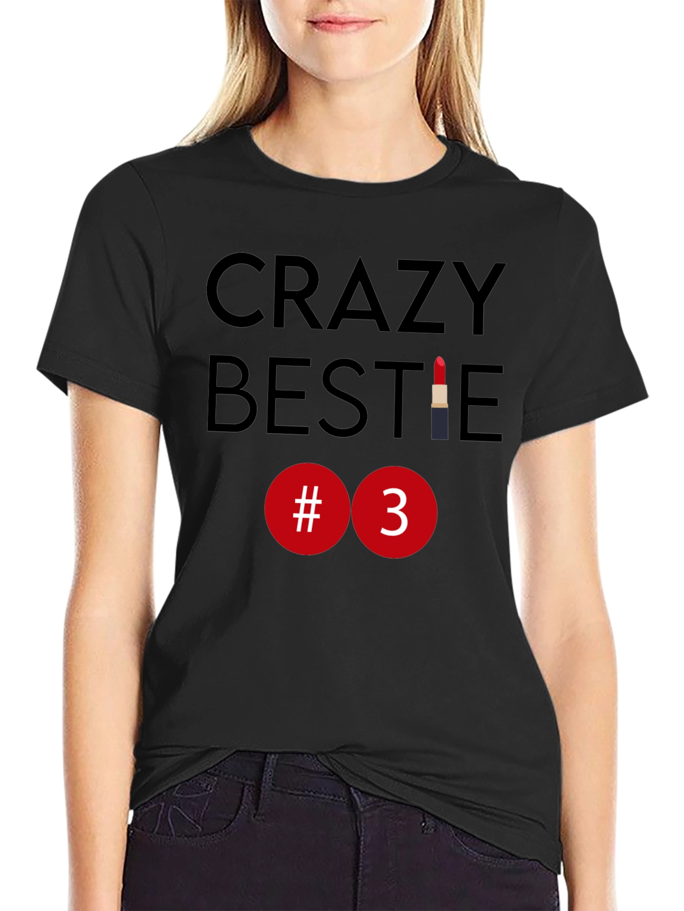 Crazy Bestie #3 Graphic Tee - Black