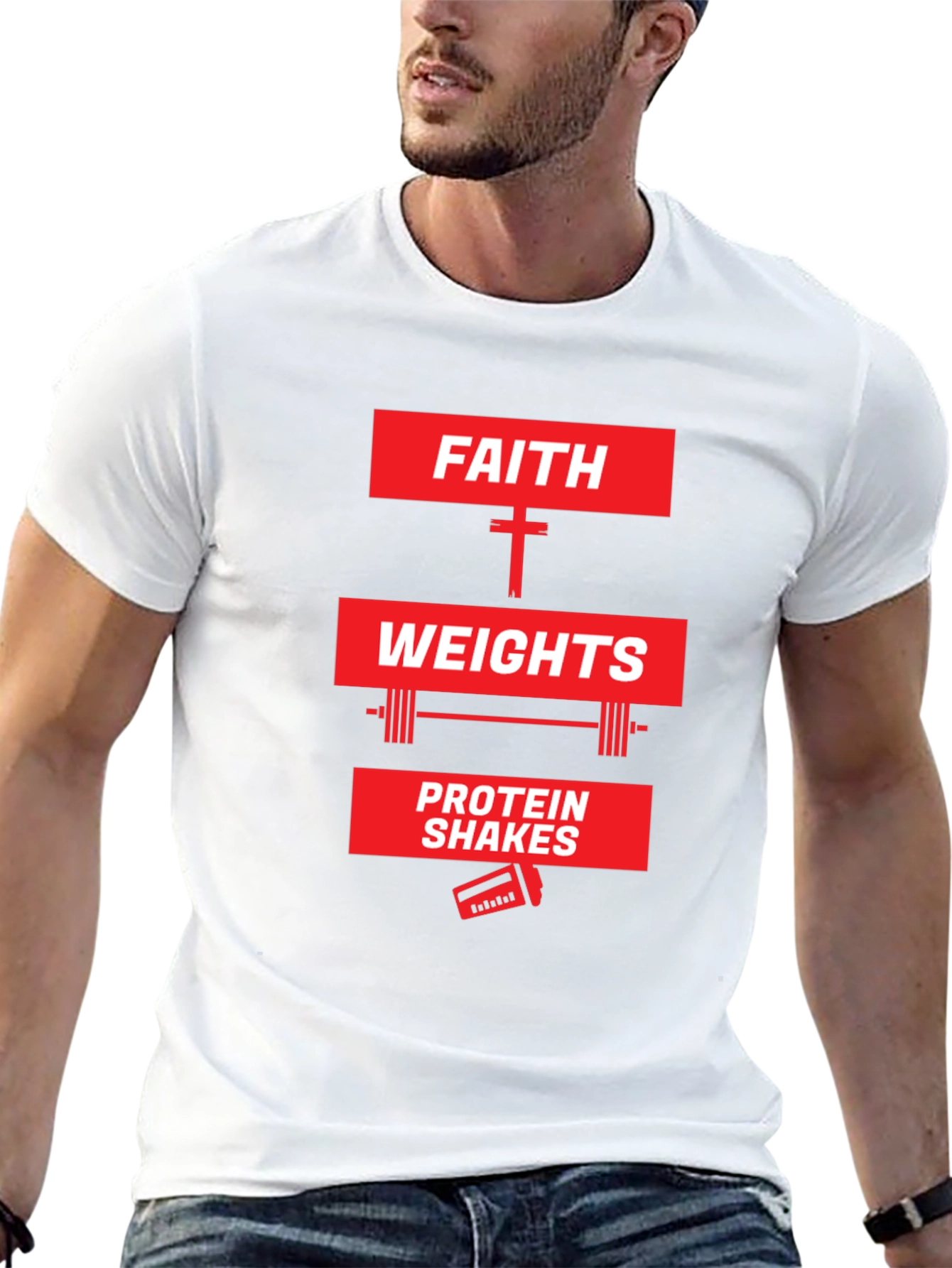 Faith Weights Protein Shakes Graphic Tee